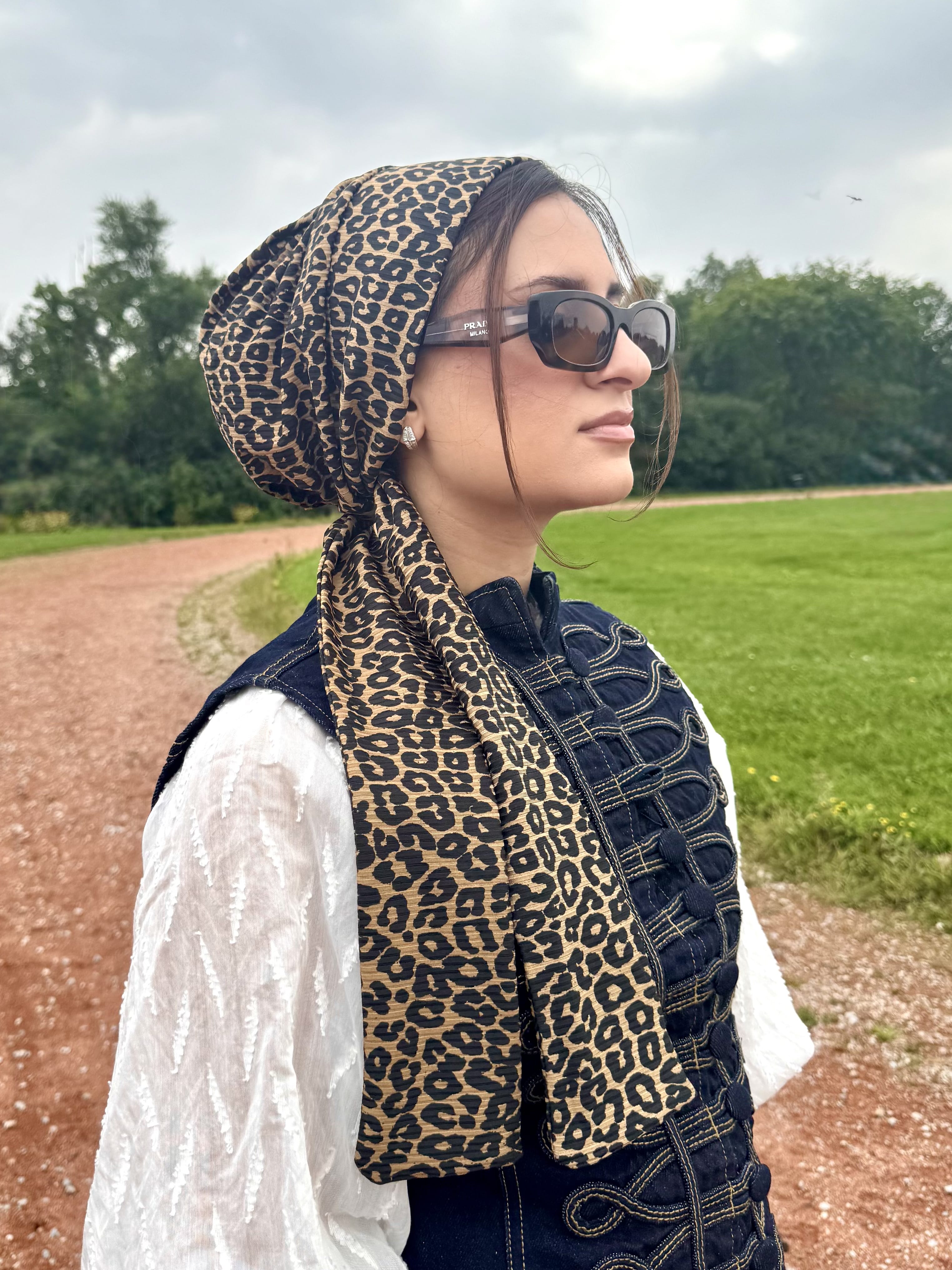 Beanie Wrap Ribbed Jersey - Animal Print 2