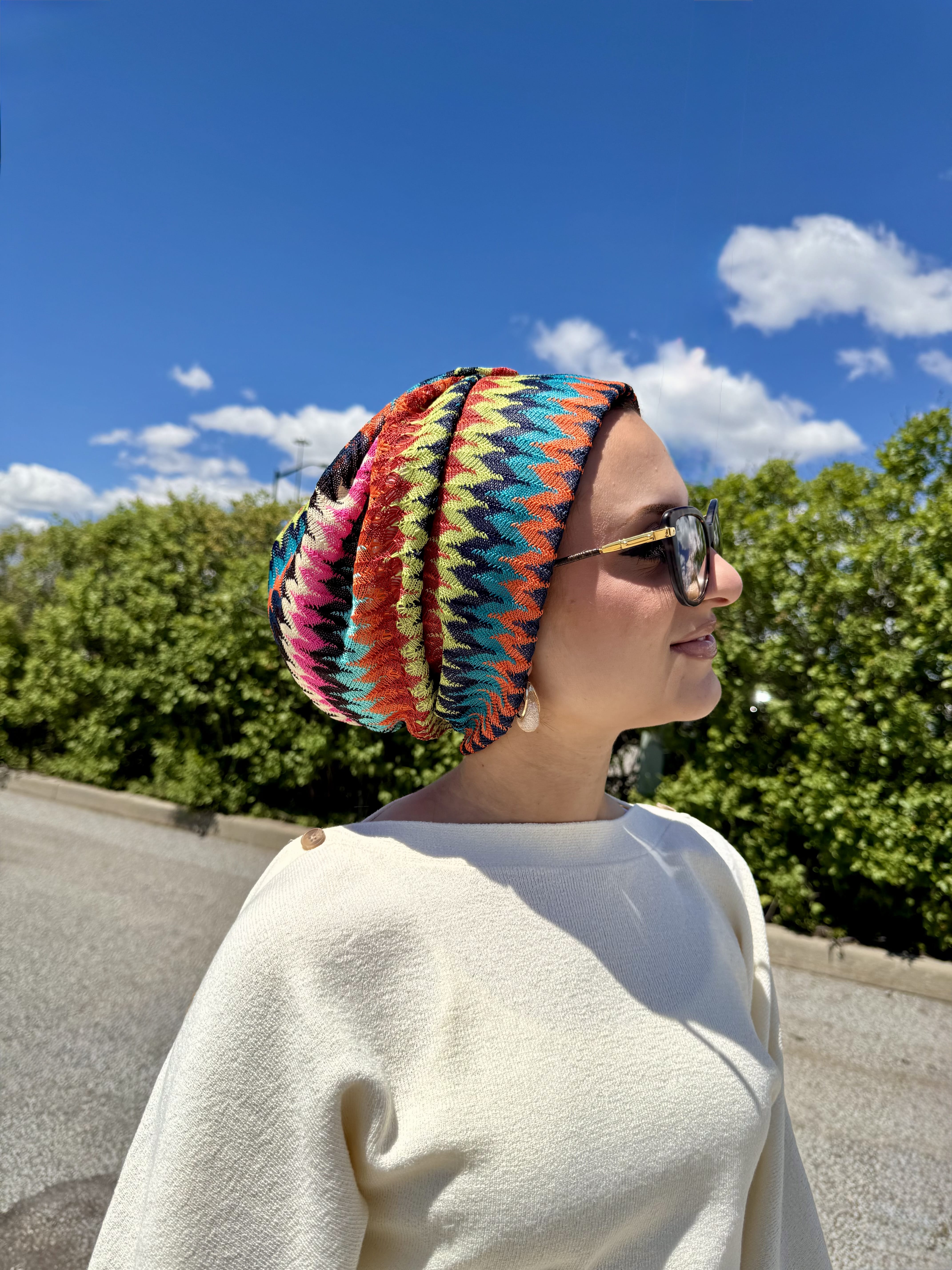 Beanie Knit - Zigzag Colourful