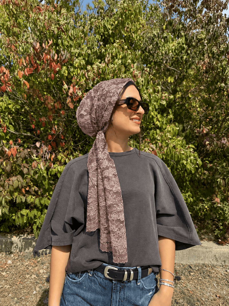 Beanie Wrap Lace - Brown