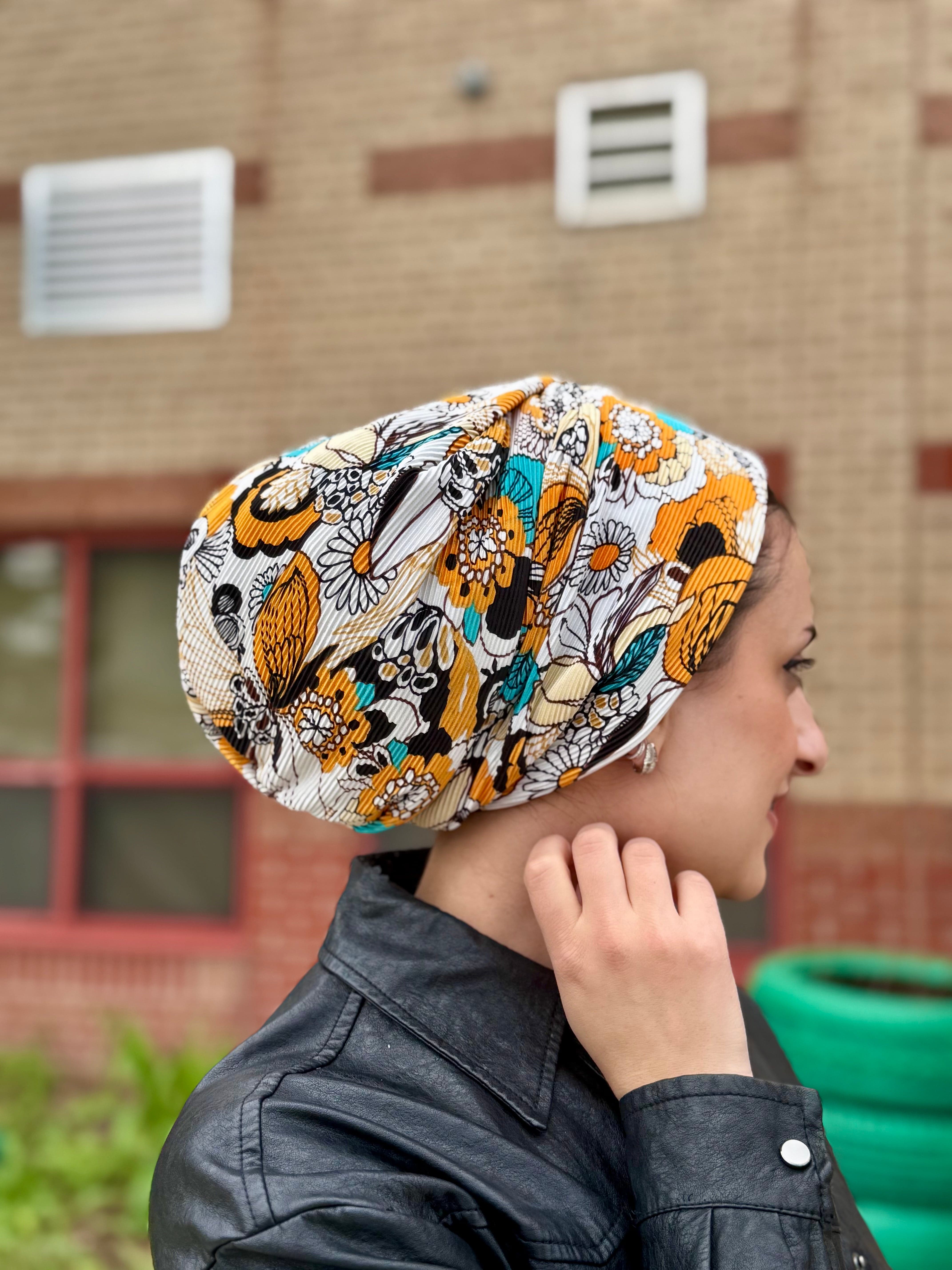 Beanie Pleated - Sun Flower - Turban Couture