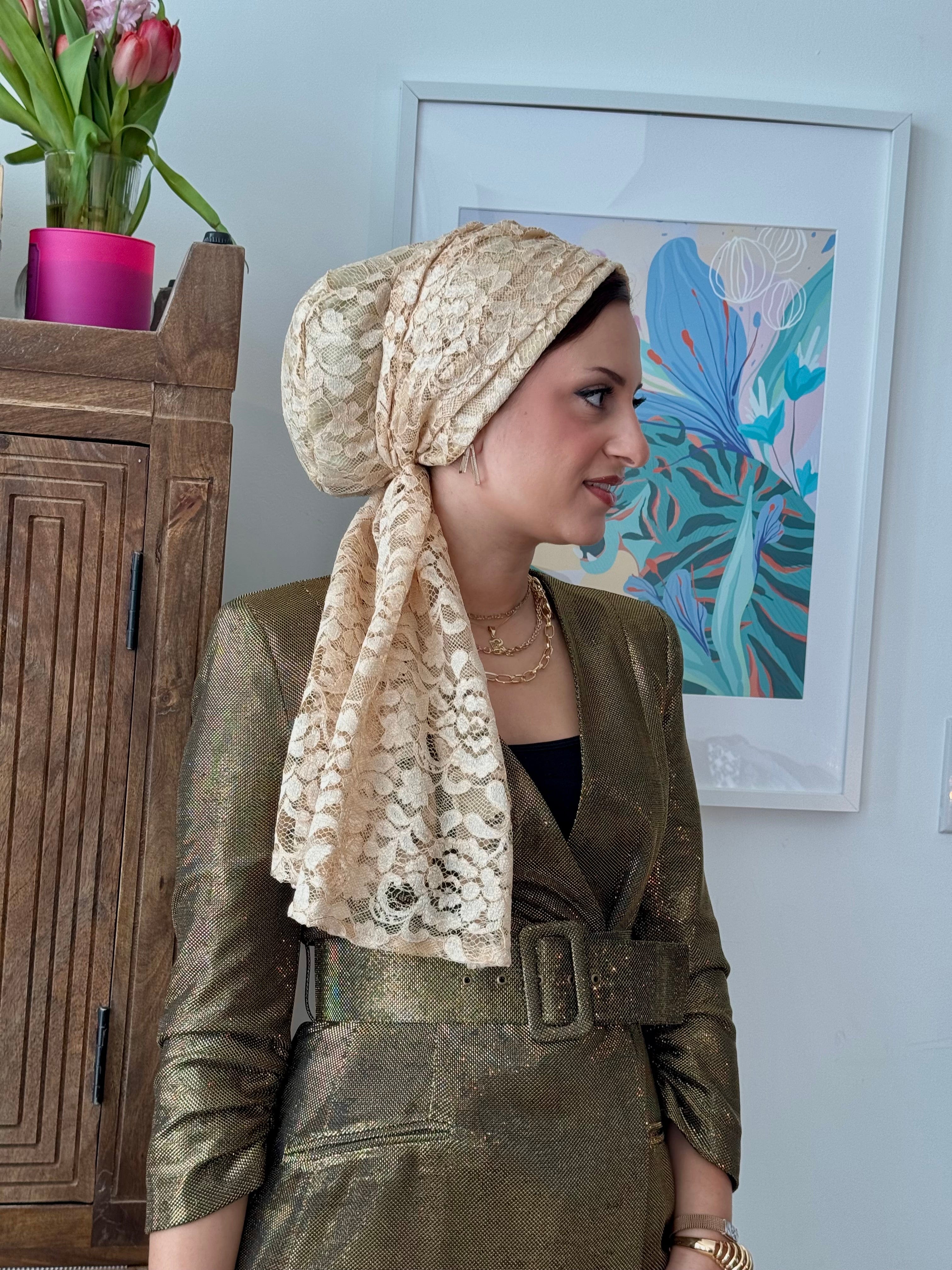 Beanie Wrap Lace - New Nude