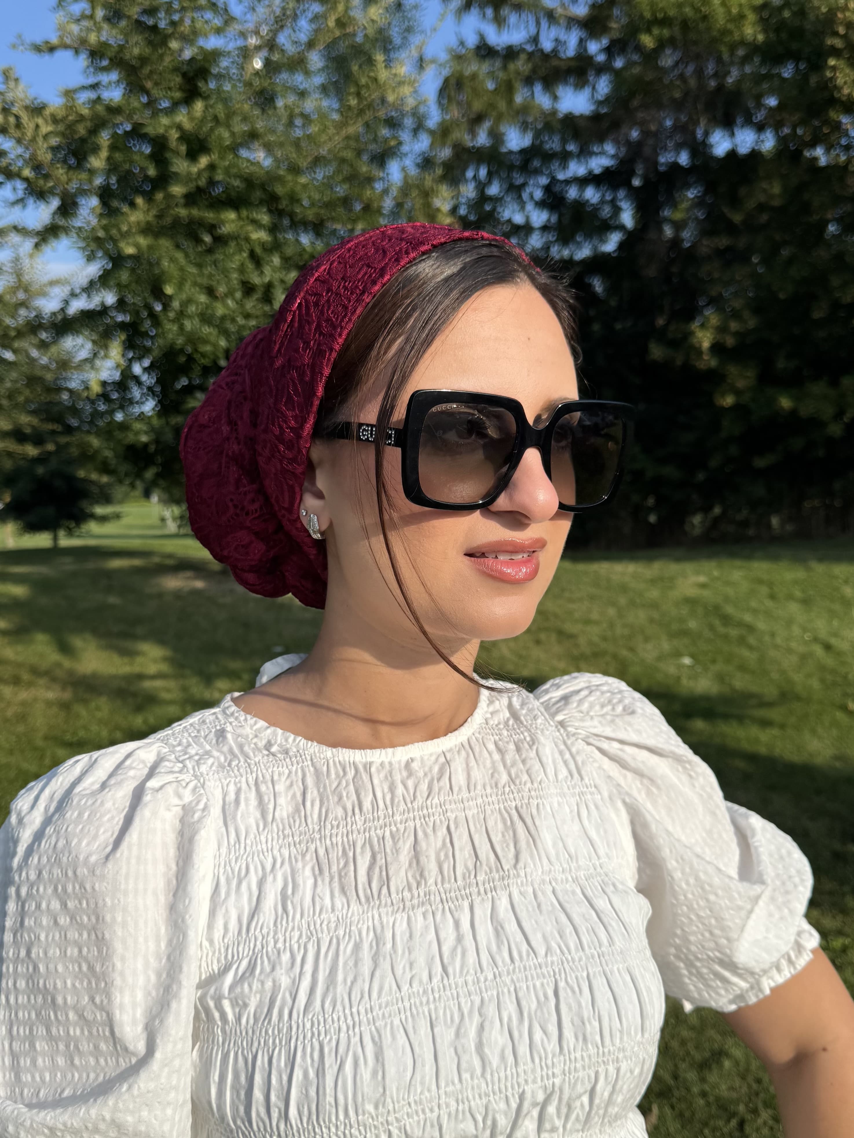 Beanie Wrap Lace - Bordeaux