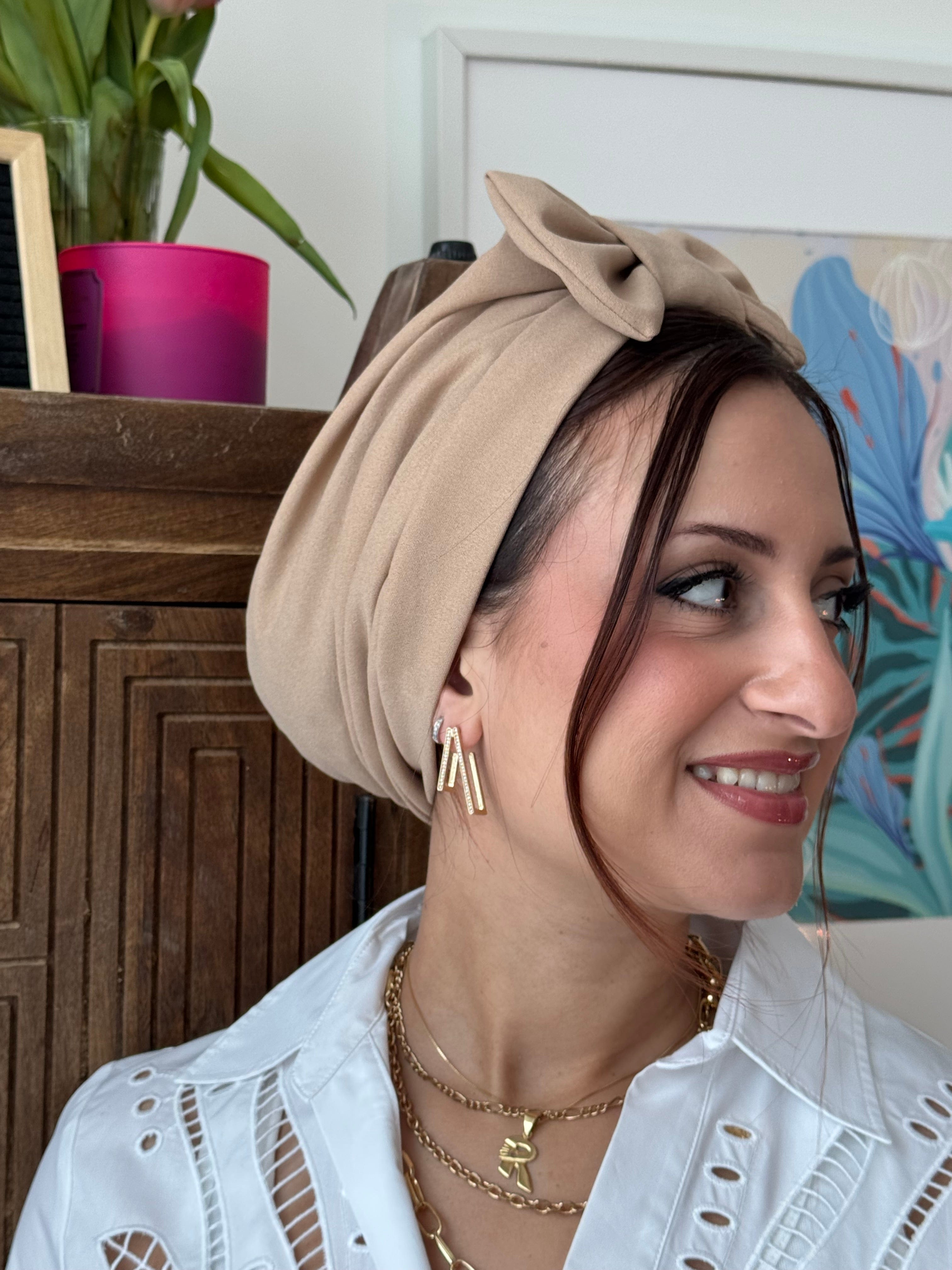 Turban Bow (NO BOW) - Nude