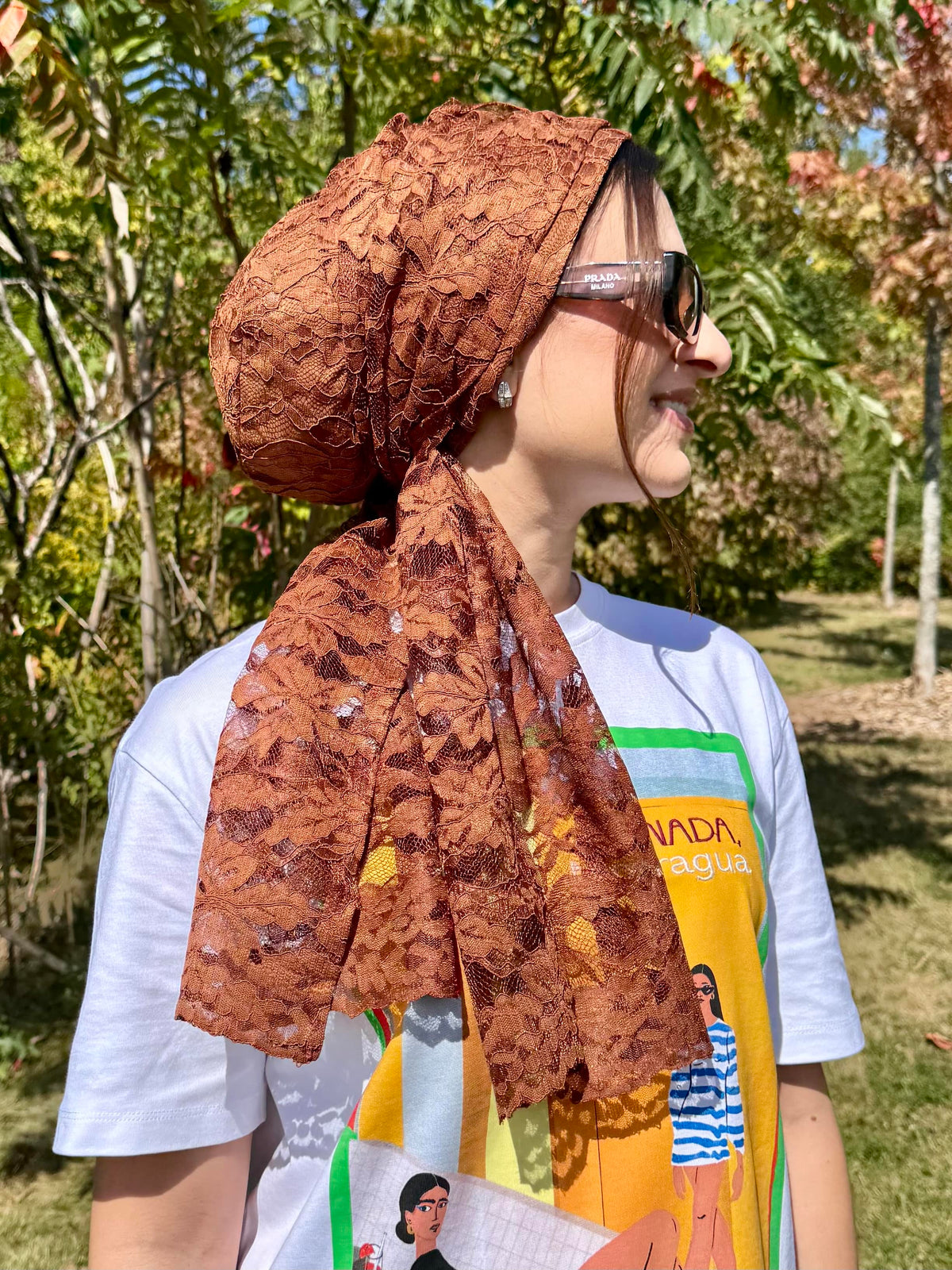 Beanie Wrap Lace - Caramel