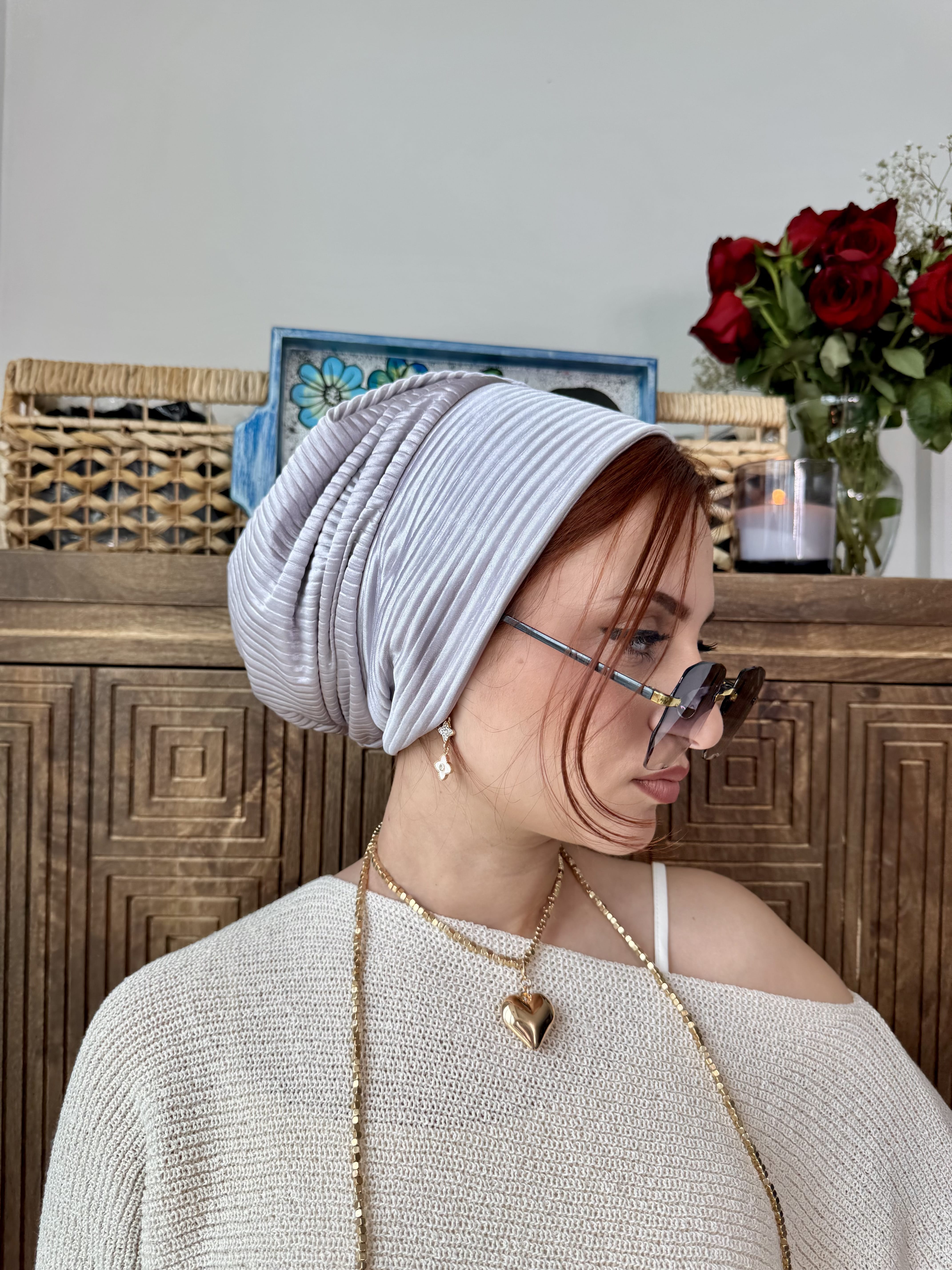 Beanie pleated - Grey