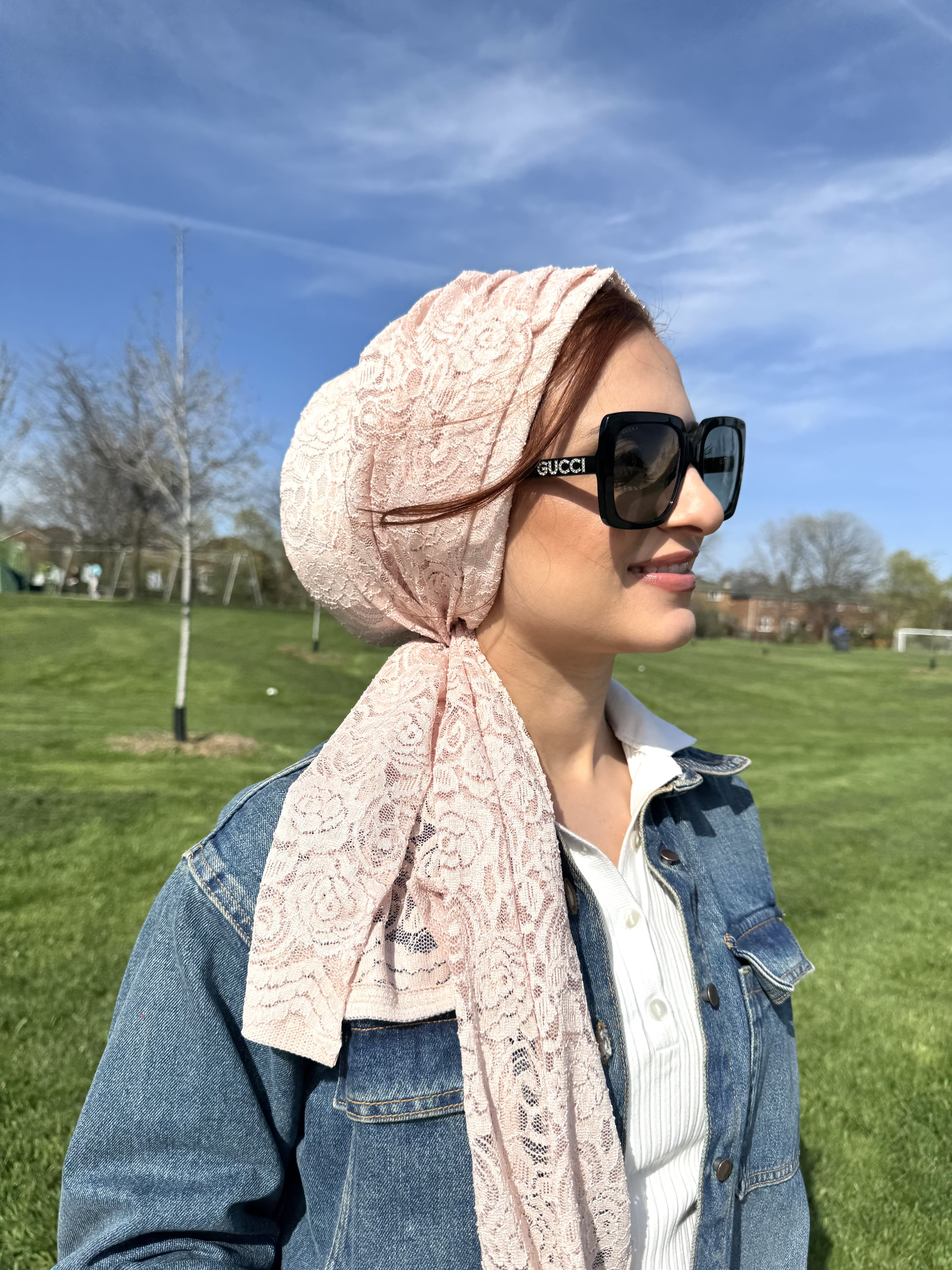 Beanie Wrap Lace - Pinky Peach