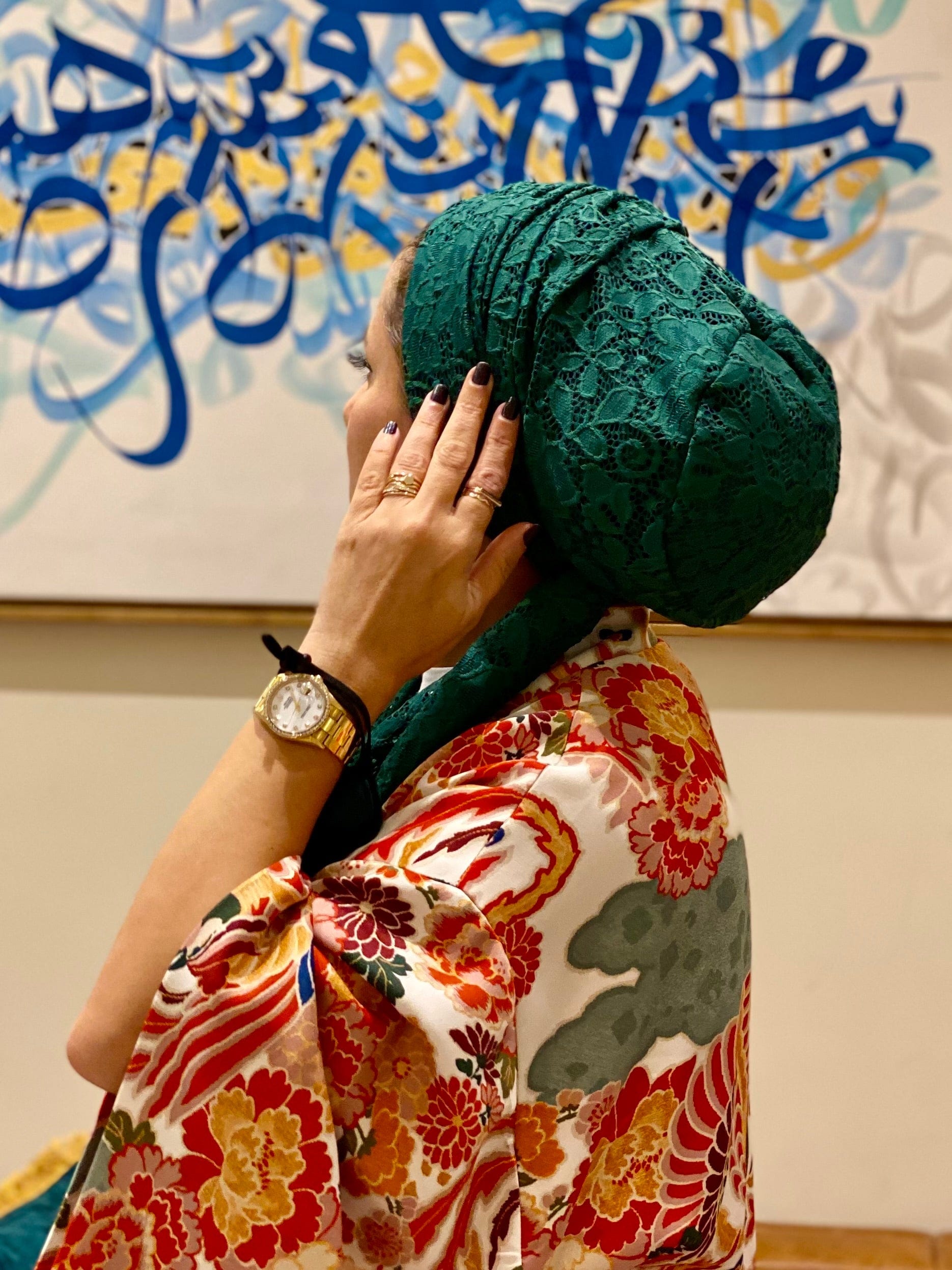 Beanie Wrap Soft Lace - Green