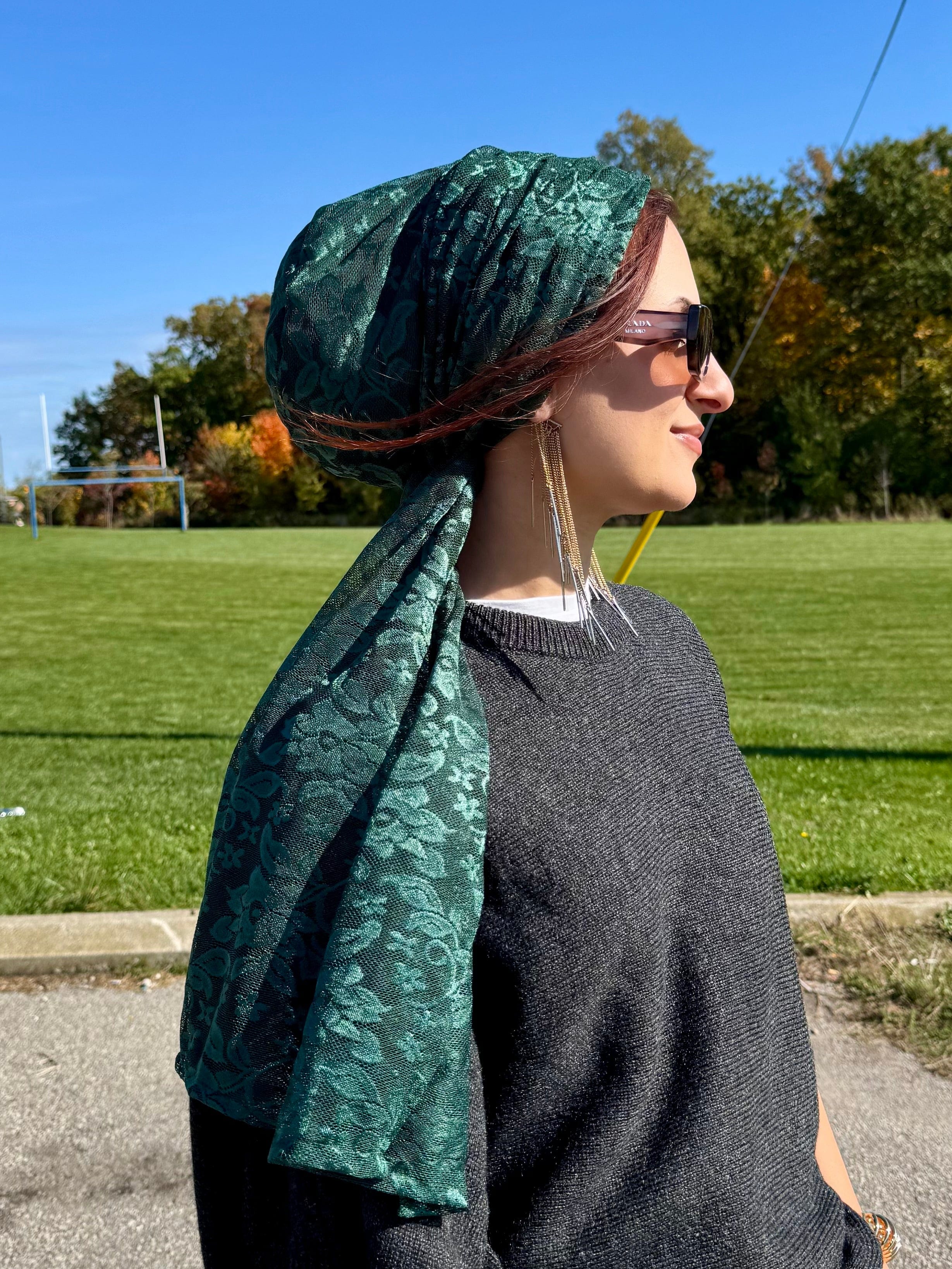 Beanie Wrap Soft Light Lace - Green