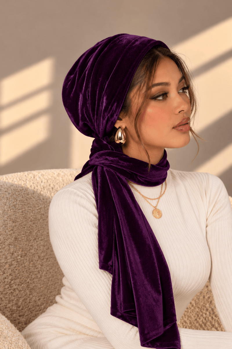 Beanie Velvet Straps - Plum Purple