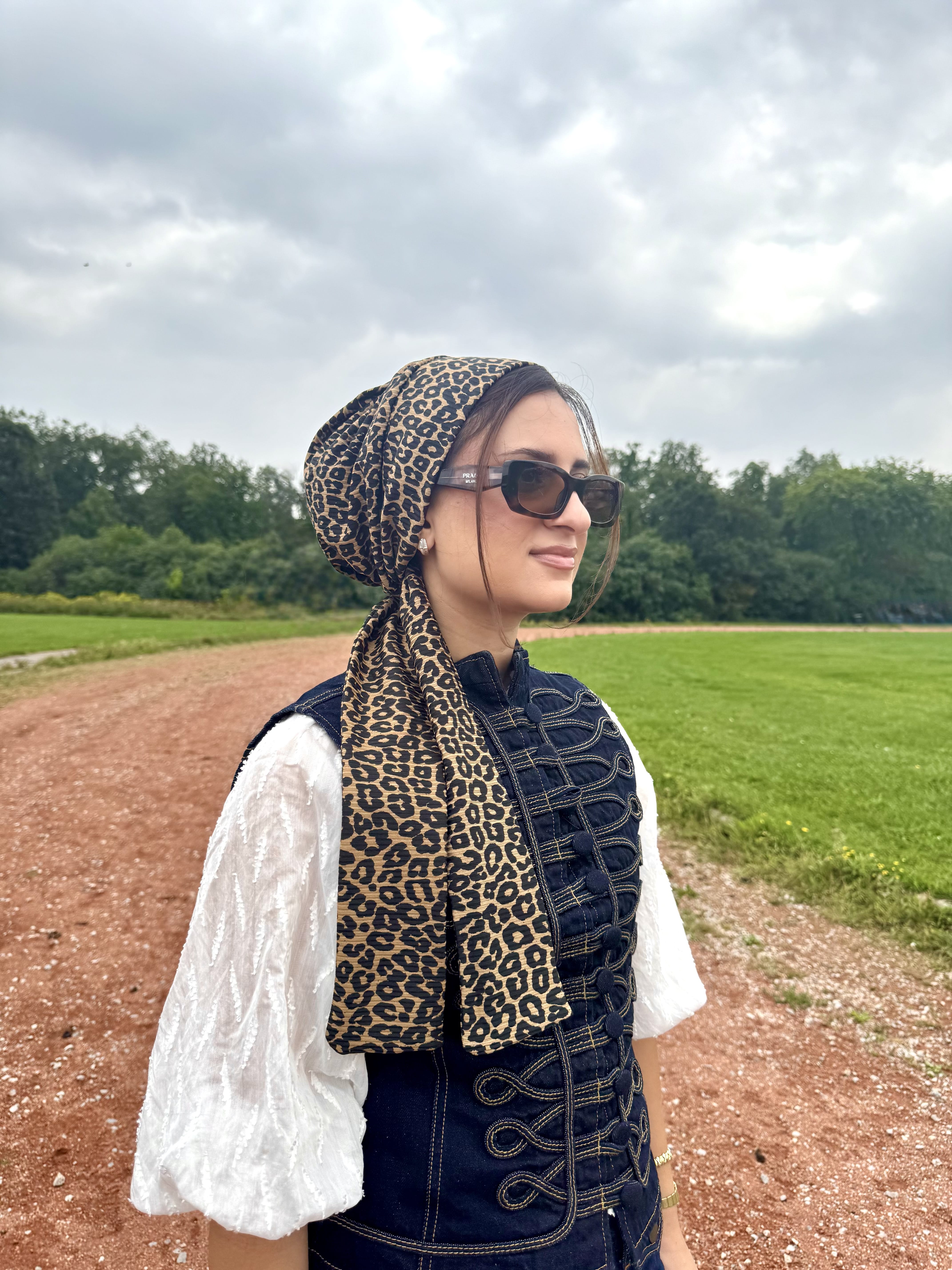 Beanie Wrap Ribbed Jersey - Animal Print 2
