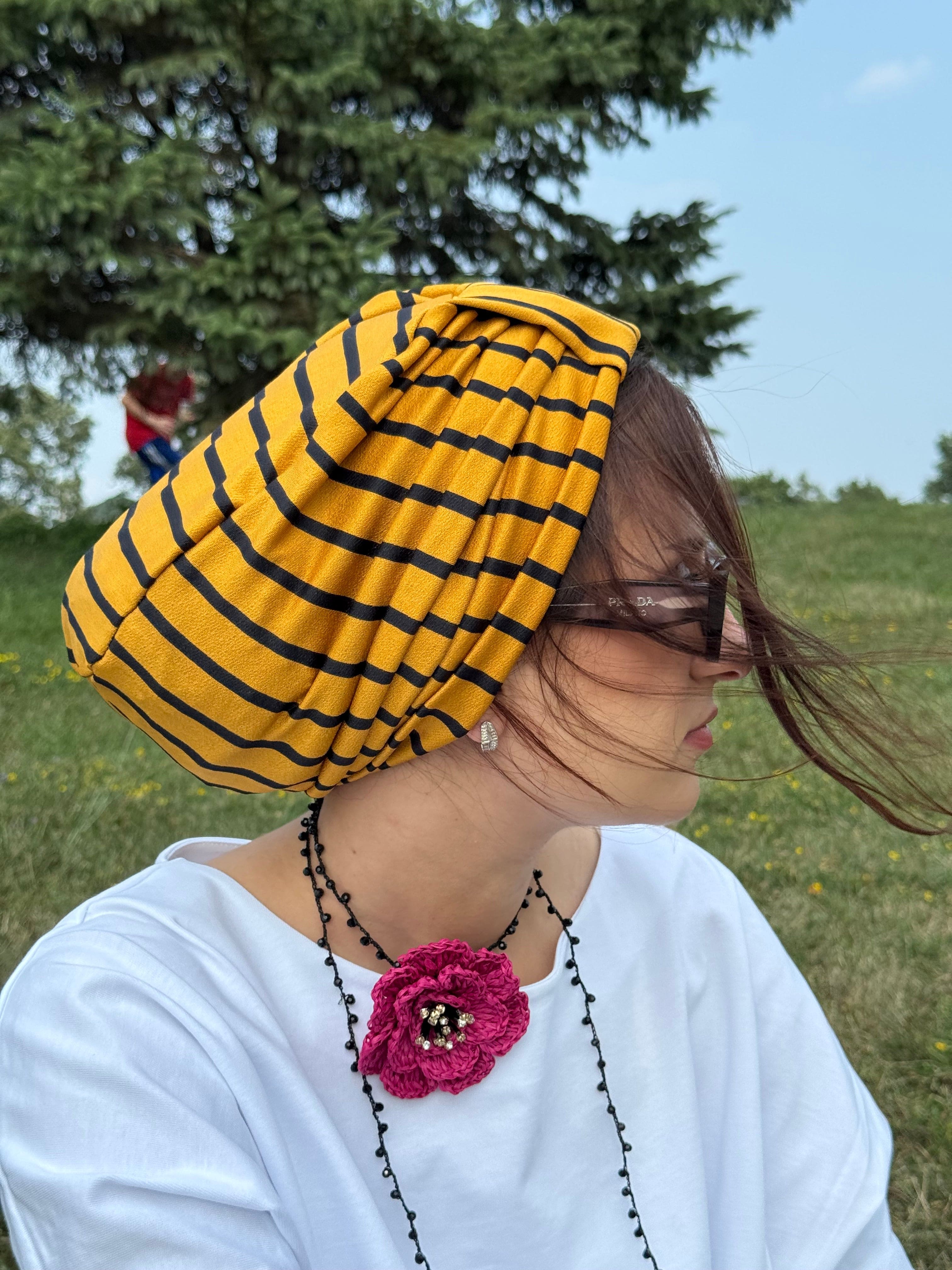Turban Basic Jersey  - Cumin with Black