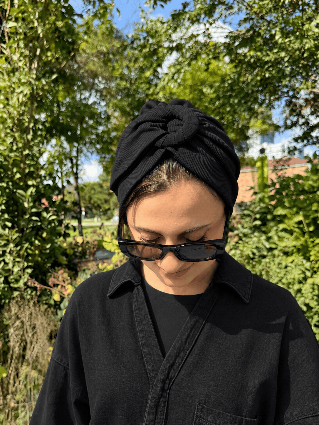 Beanie Ring Ribbed Jersey - Black