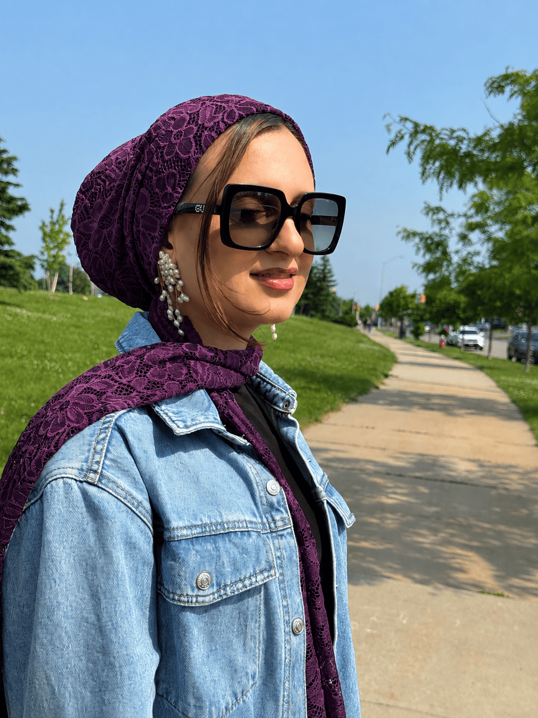Beanie Wrap Lace - New Plum