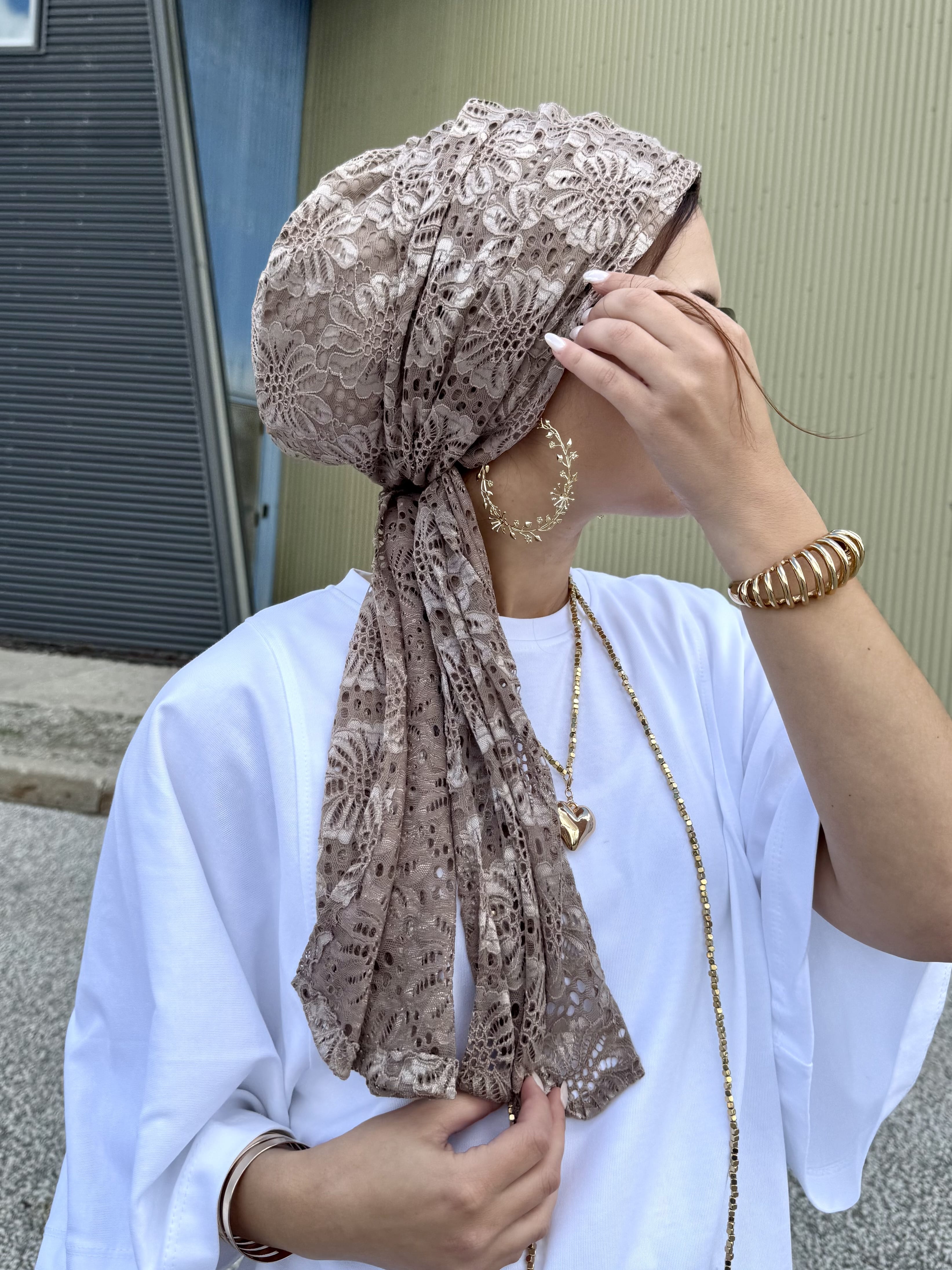 Beanie Wrap Lace - Khaki
