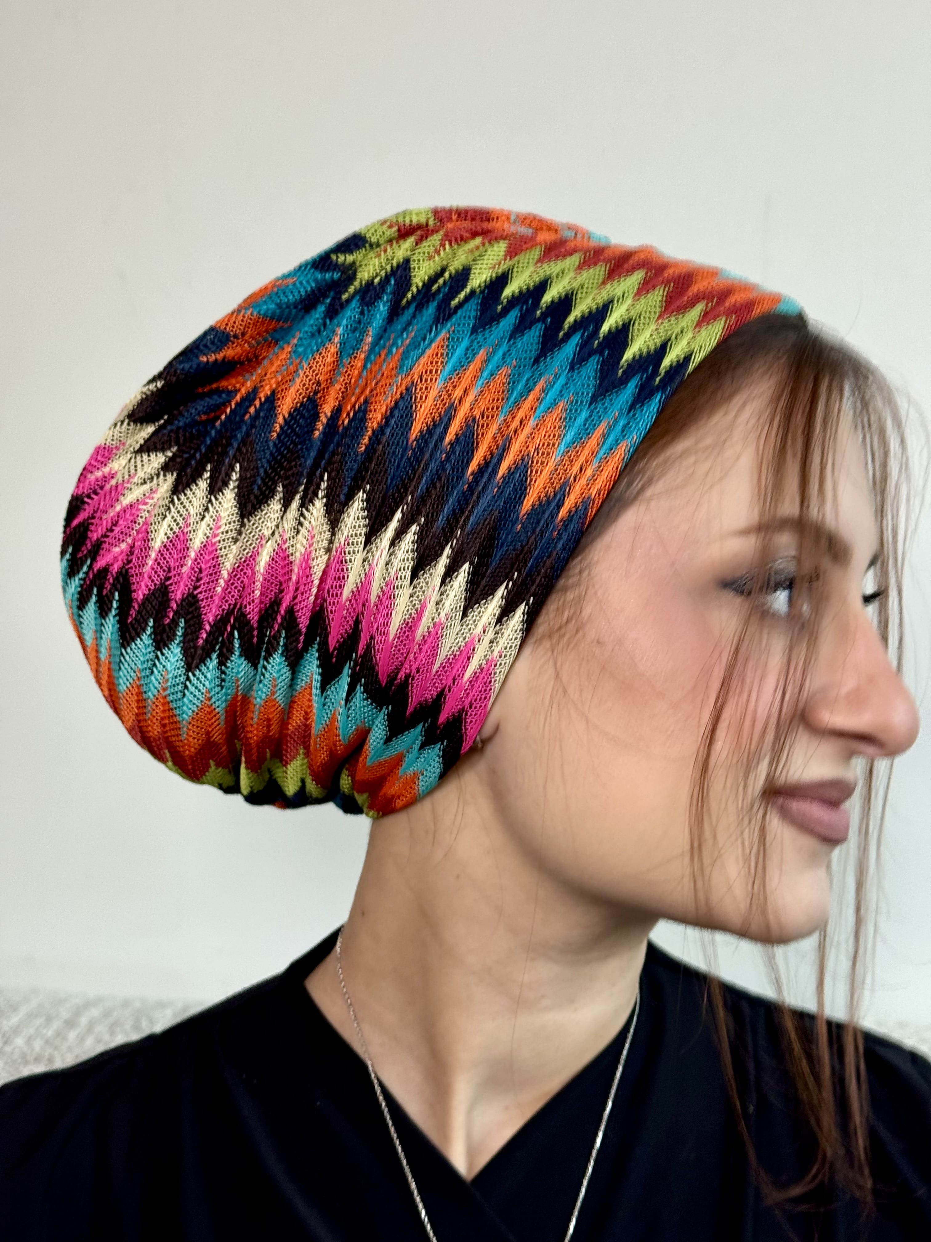 Beanie Knit - Zigzag Colourful