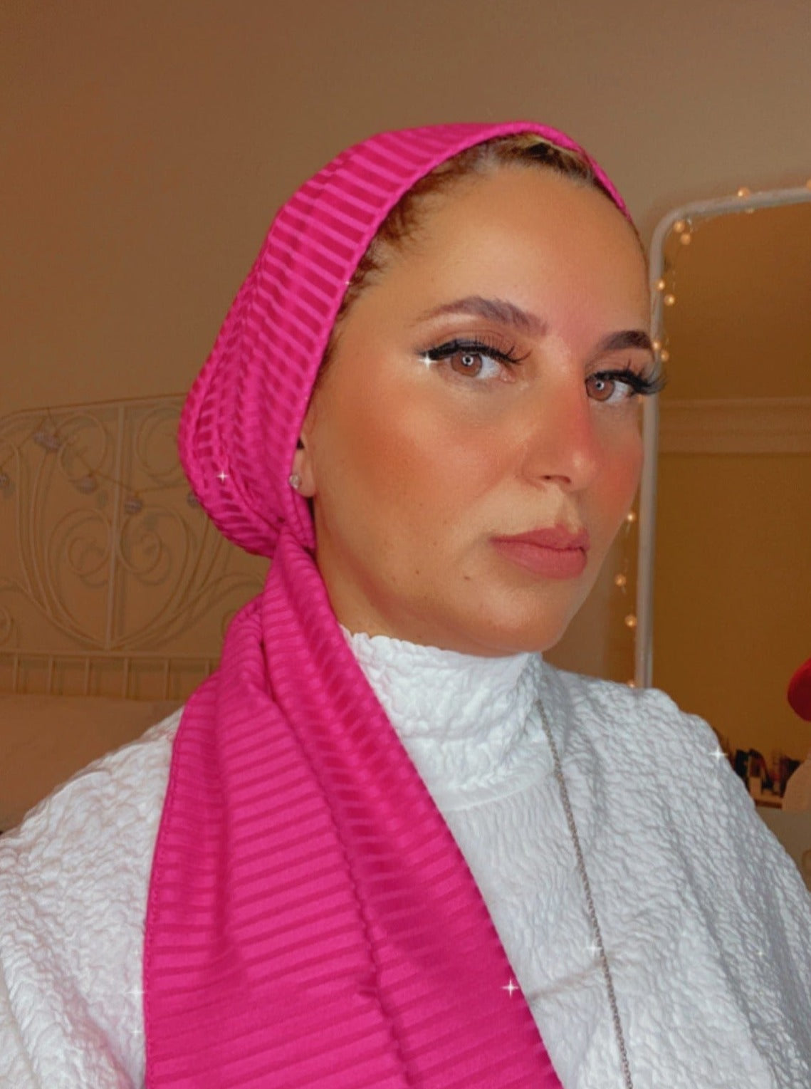 Beanie Wrap Ribbed Jersey - Dark Fuchsia