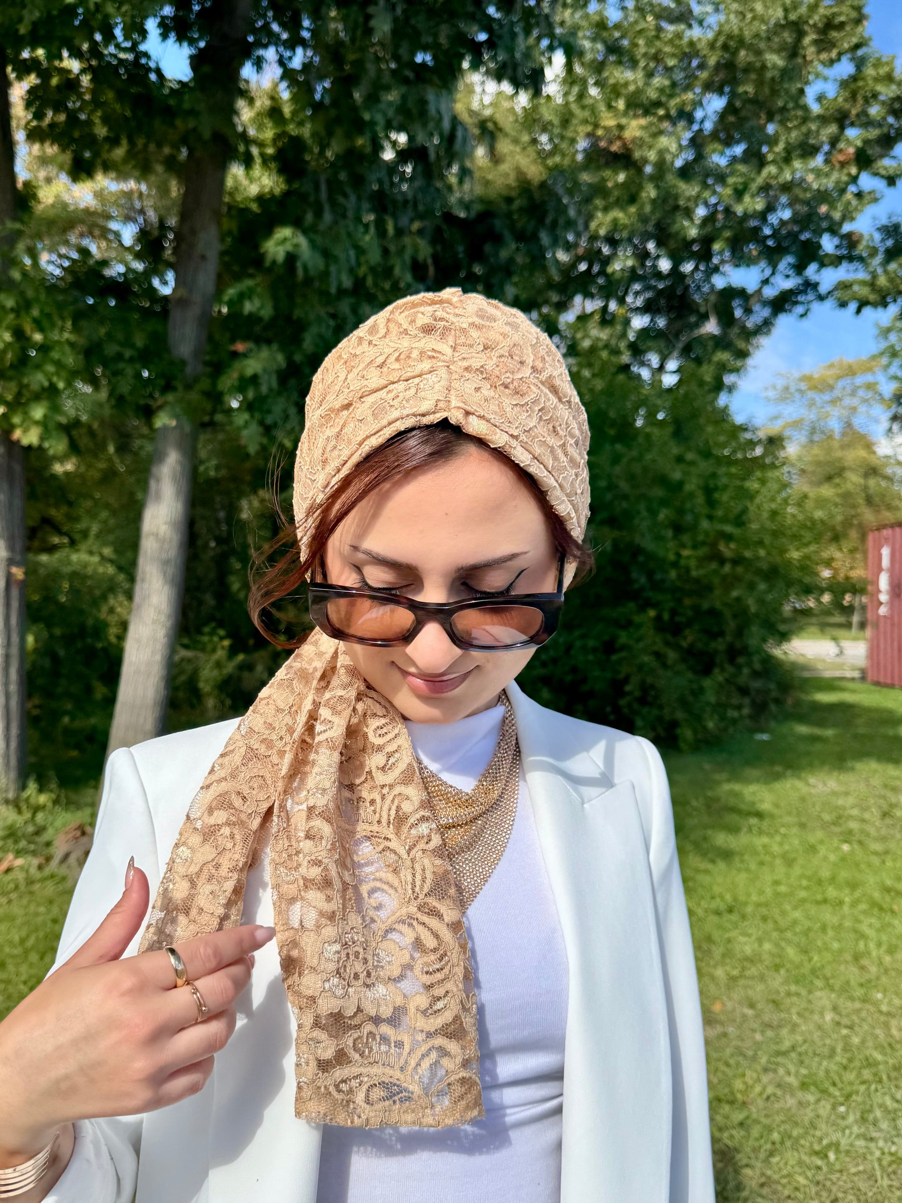 Beanie Wrap Lace - New Nude