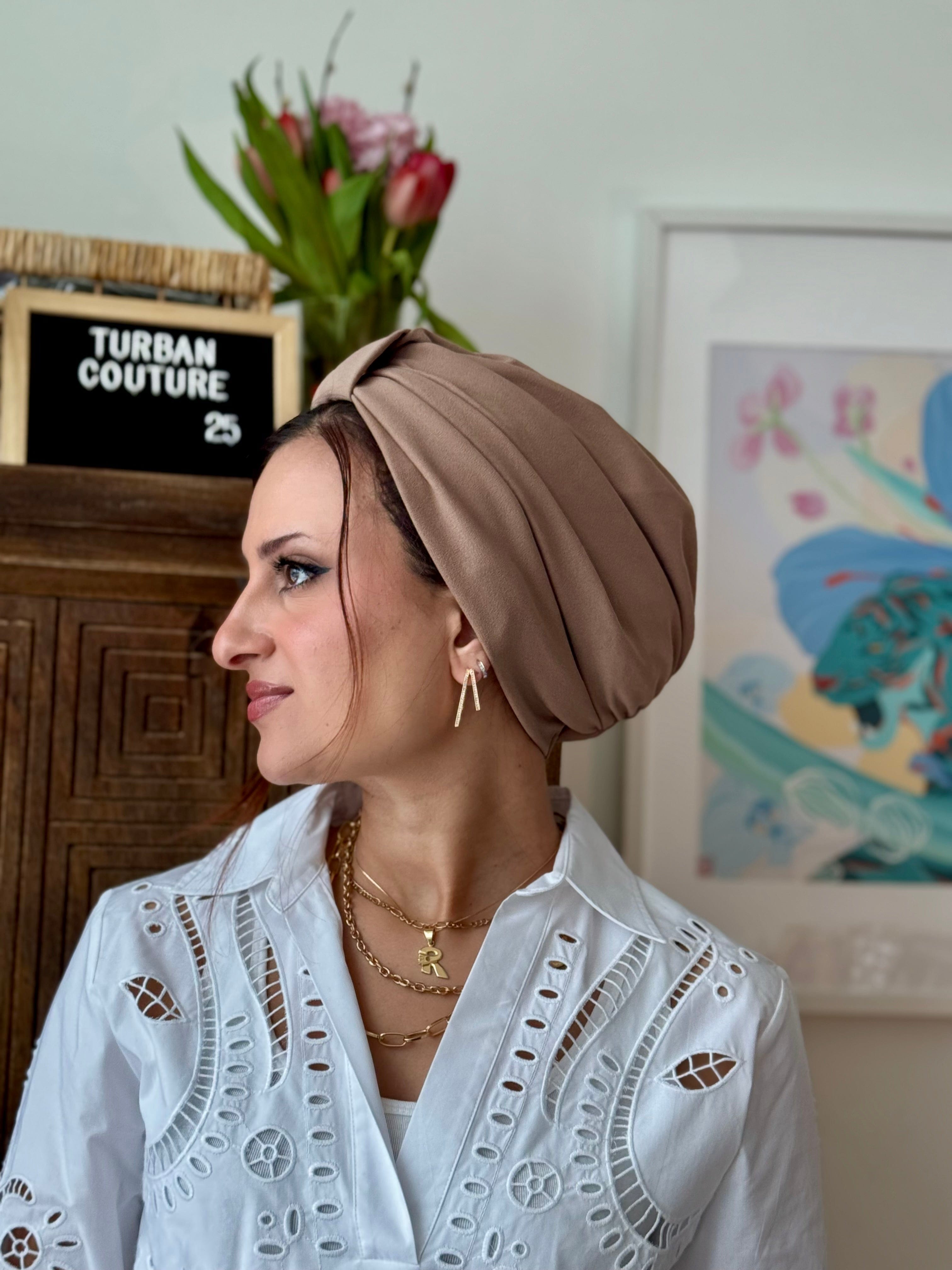 Turban Bow (NO BOW) - Khaki