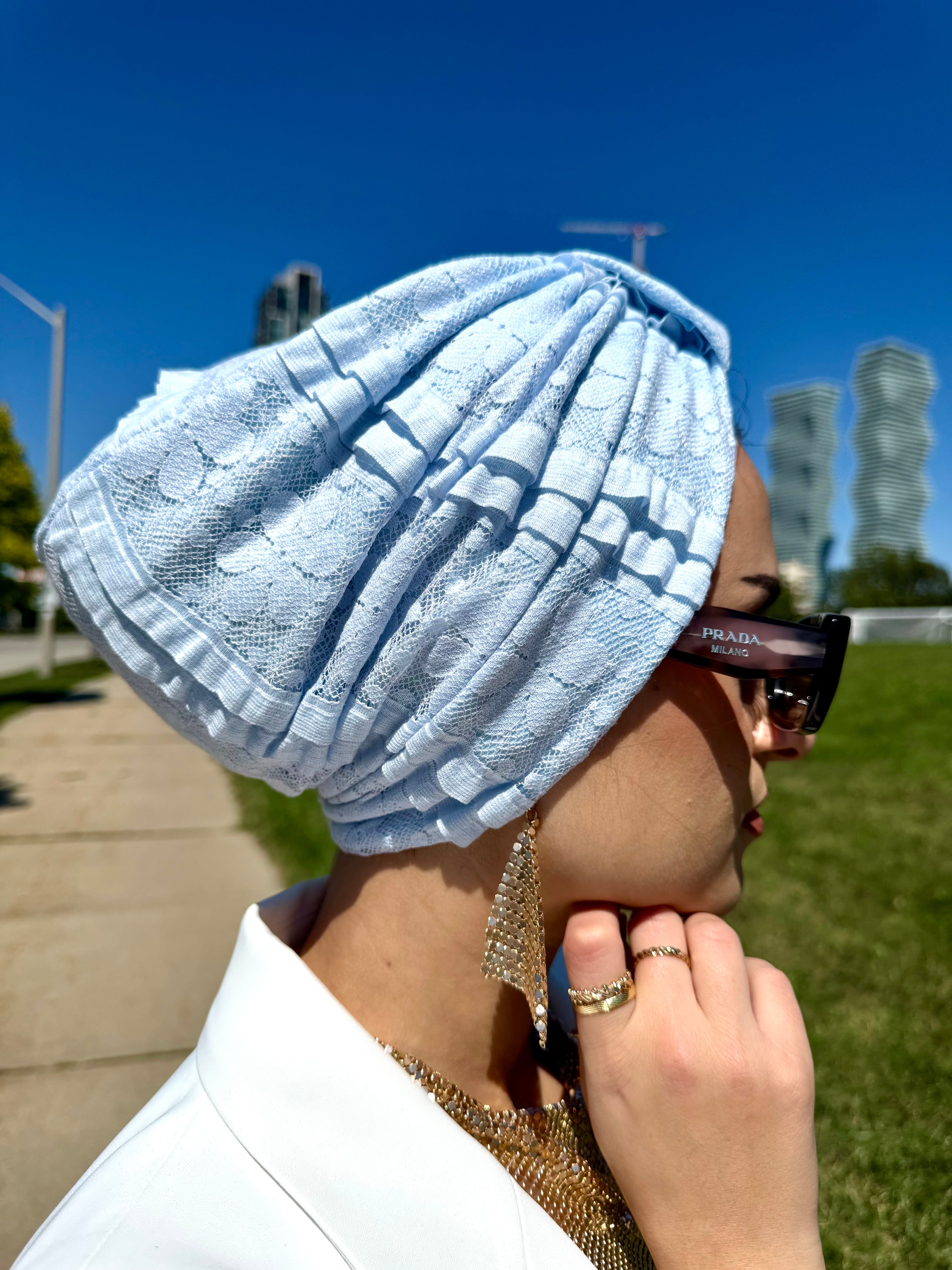Turban Basic Lace  - Baby Blue