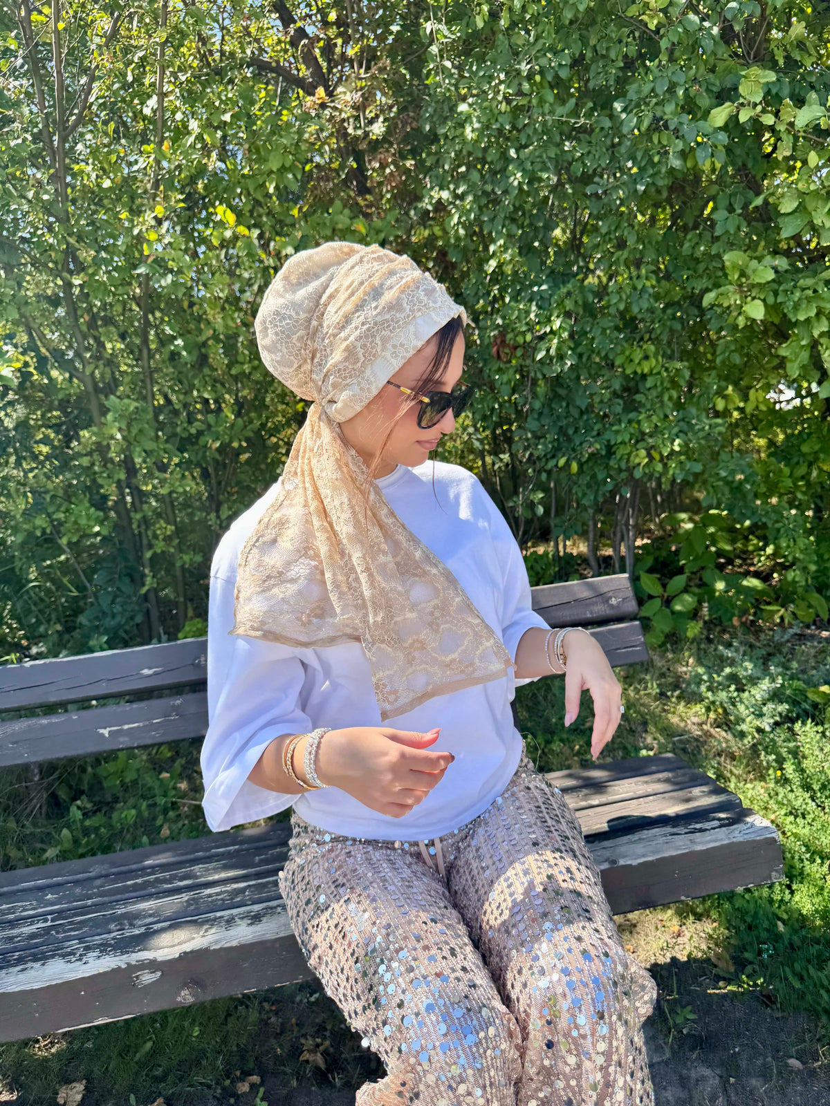 Beanie Wrap Lace - Nudes