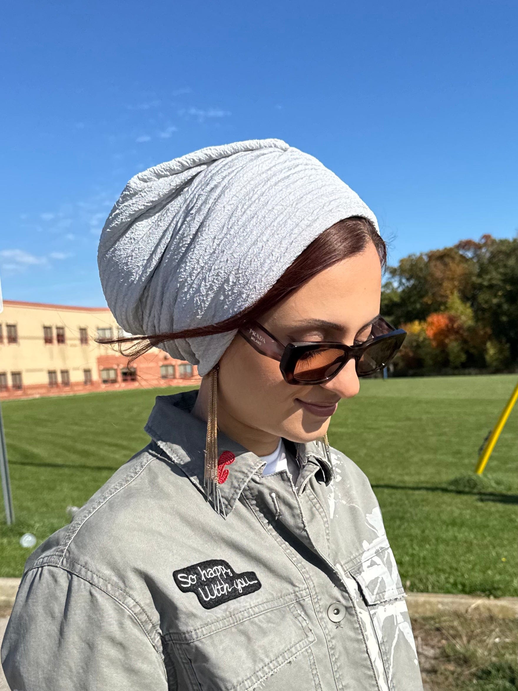 Beanie Rippled - Light Grey