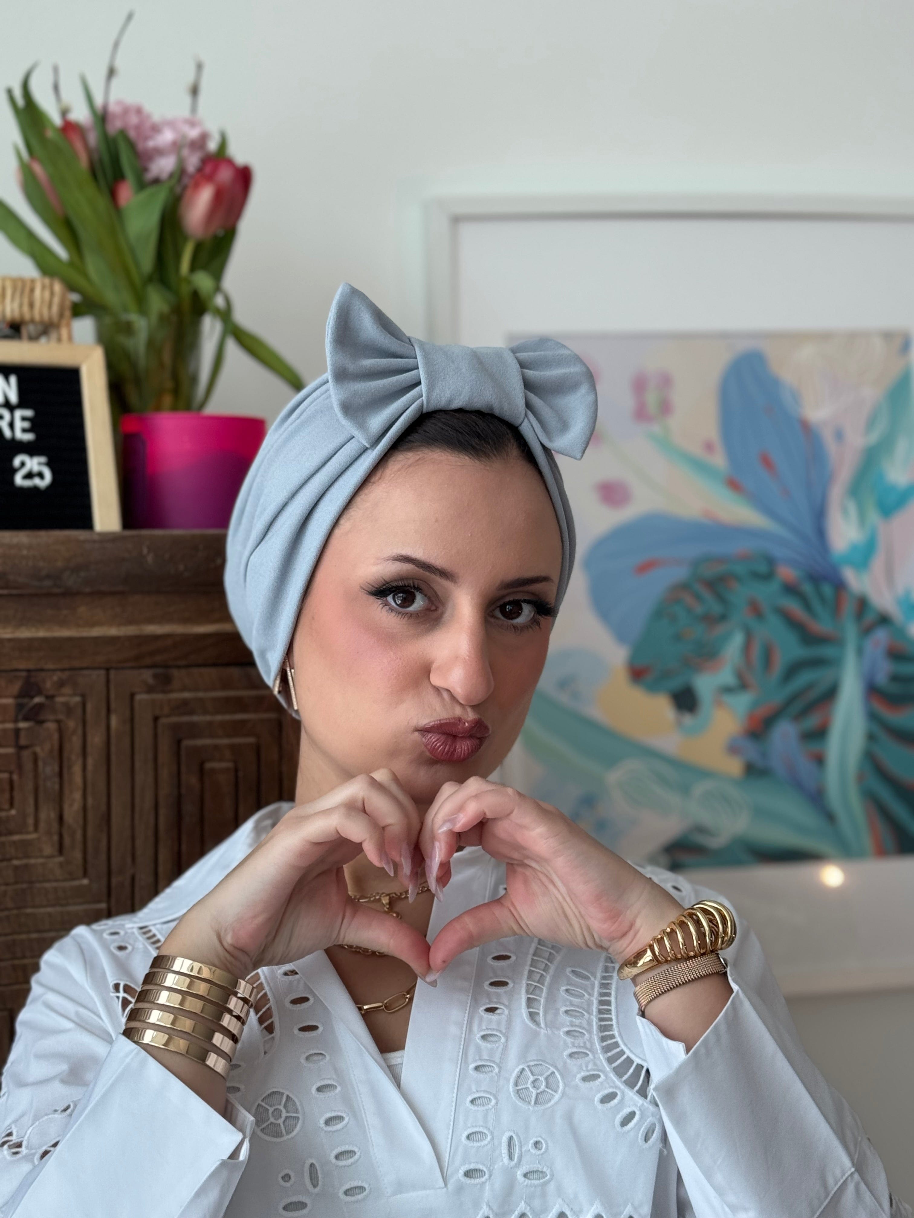 Turban Bow (NO BOW) - Grey