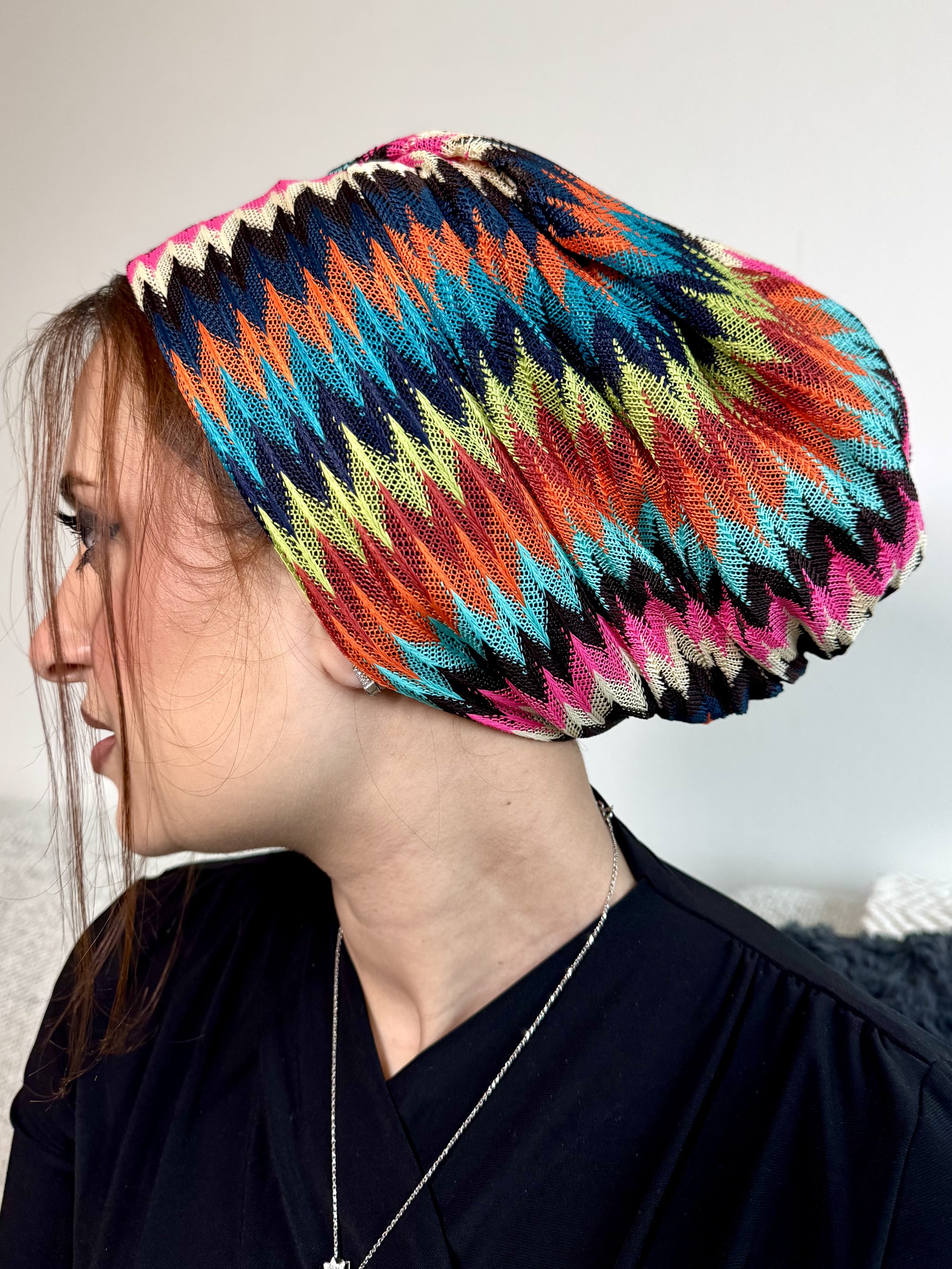 Beanie Knit - Zigzag Colourful