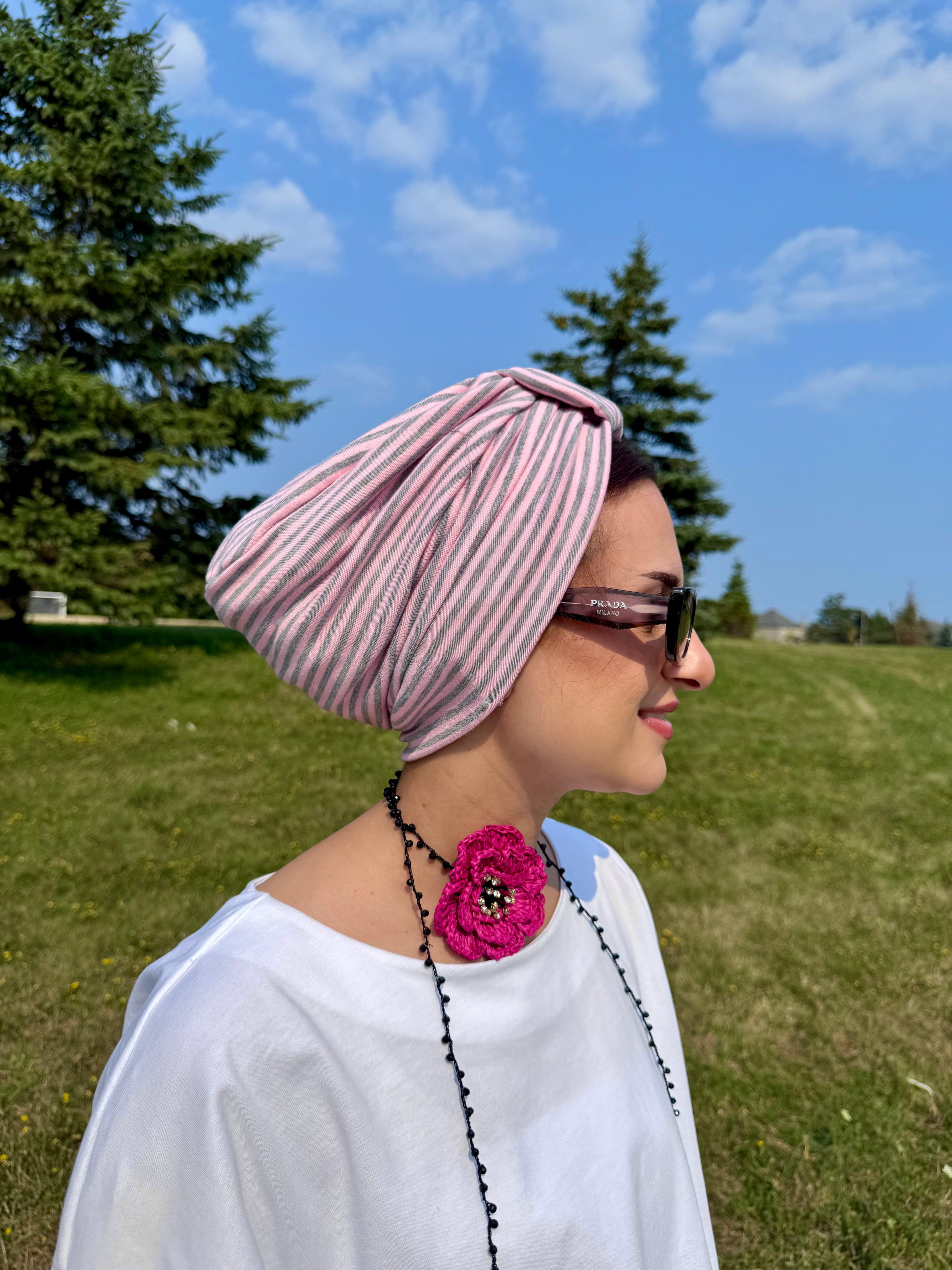 Turban Basic Jersey - Pink Grey