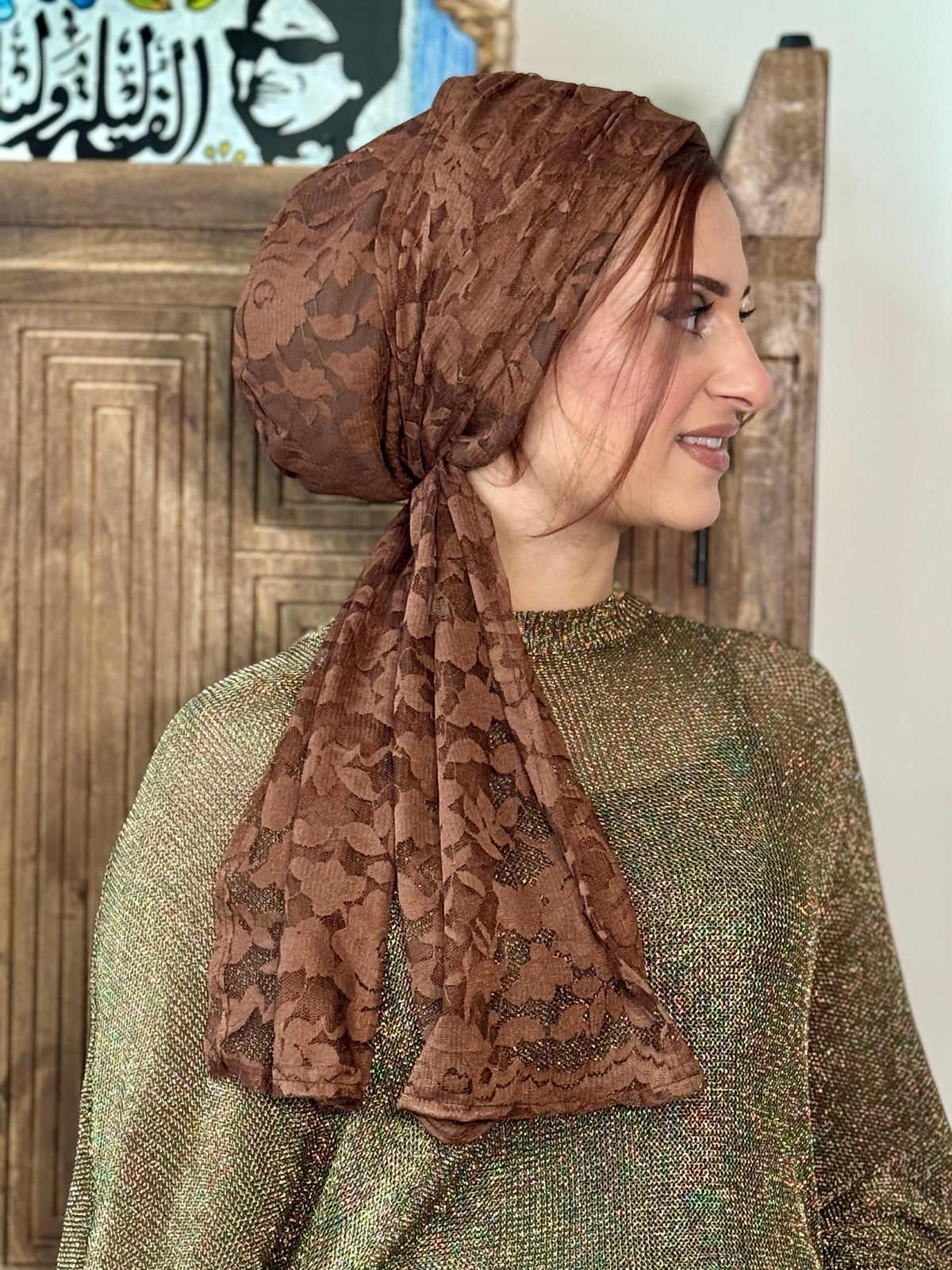 Beanie Wrap Lace - Caramel