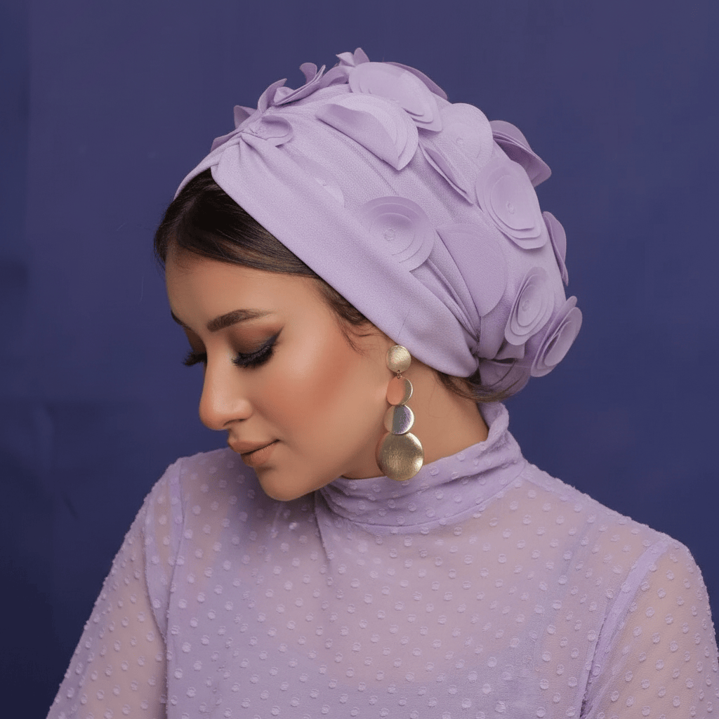 Beanie Tulle -  Flowers lilac