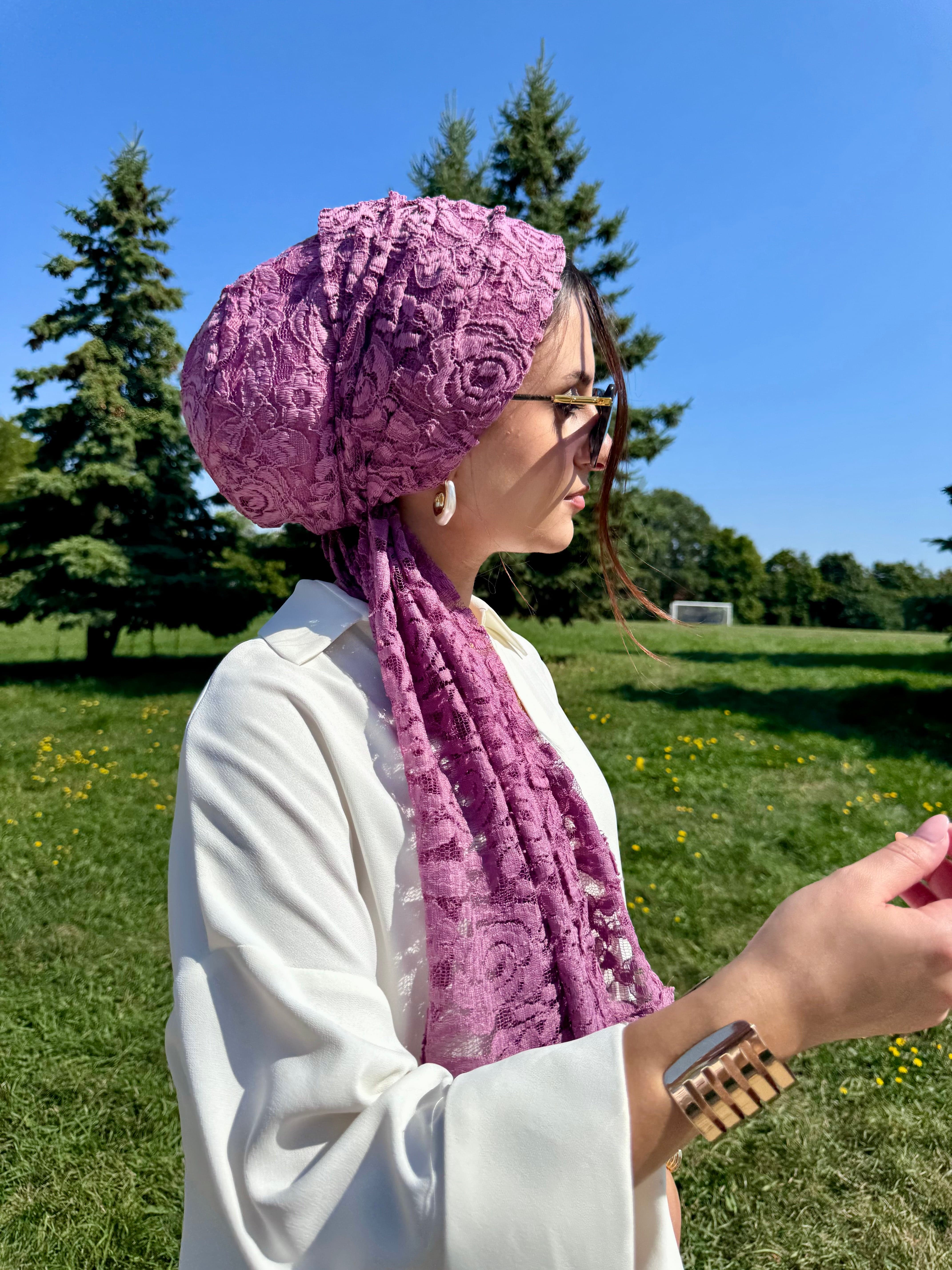 Beanie Wrap Lace - Pink Rose II