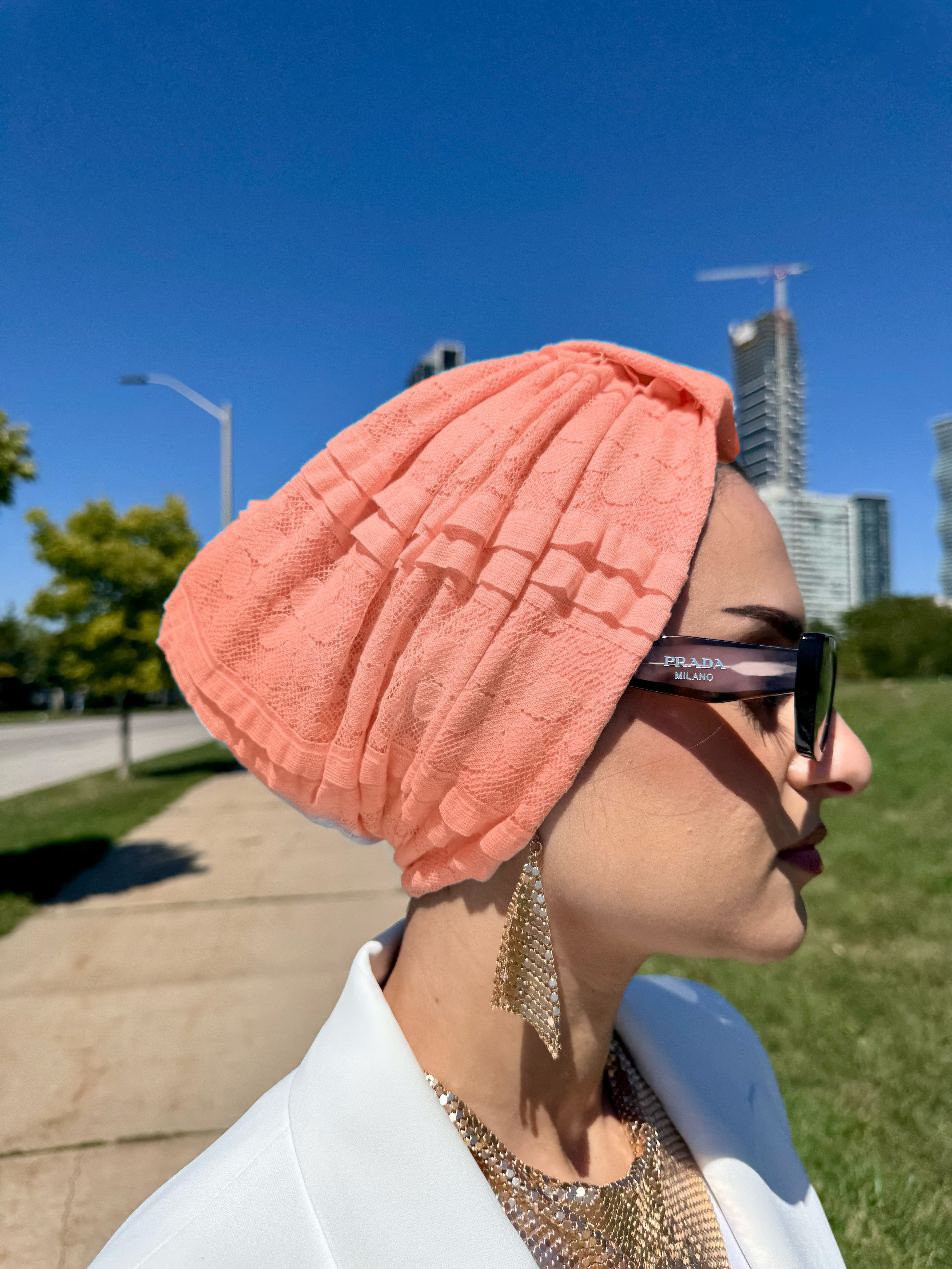 Turban Basic Lace - Peaches - Turban Couture