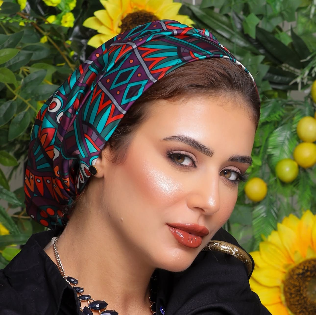 Beanie Satin - Geometric - Turban Couture