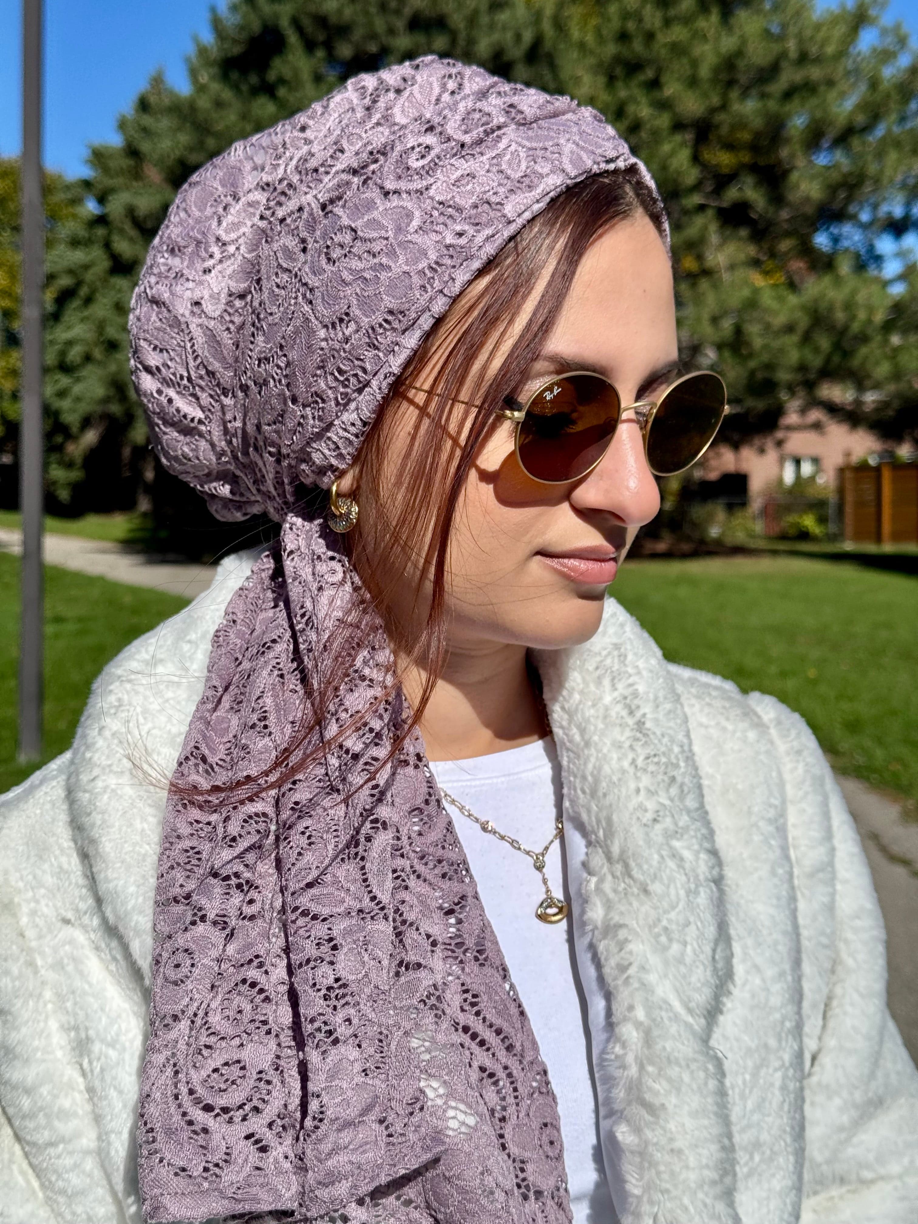 Beanie Wrap Lace - Lilac