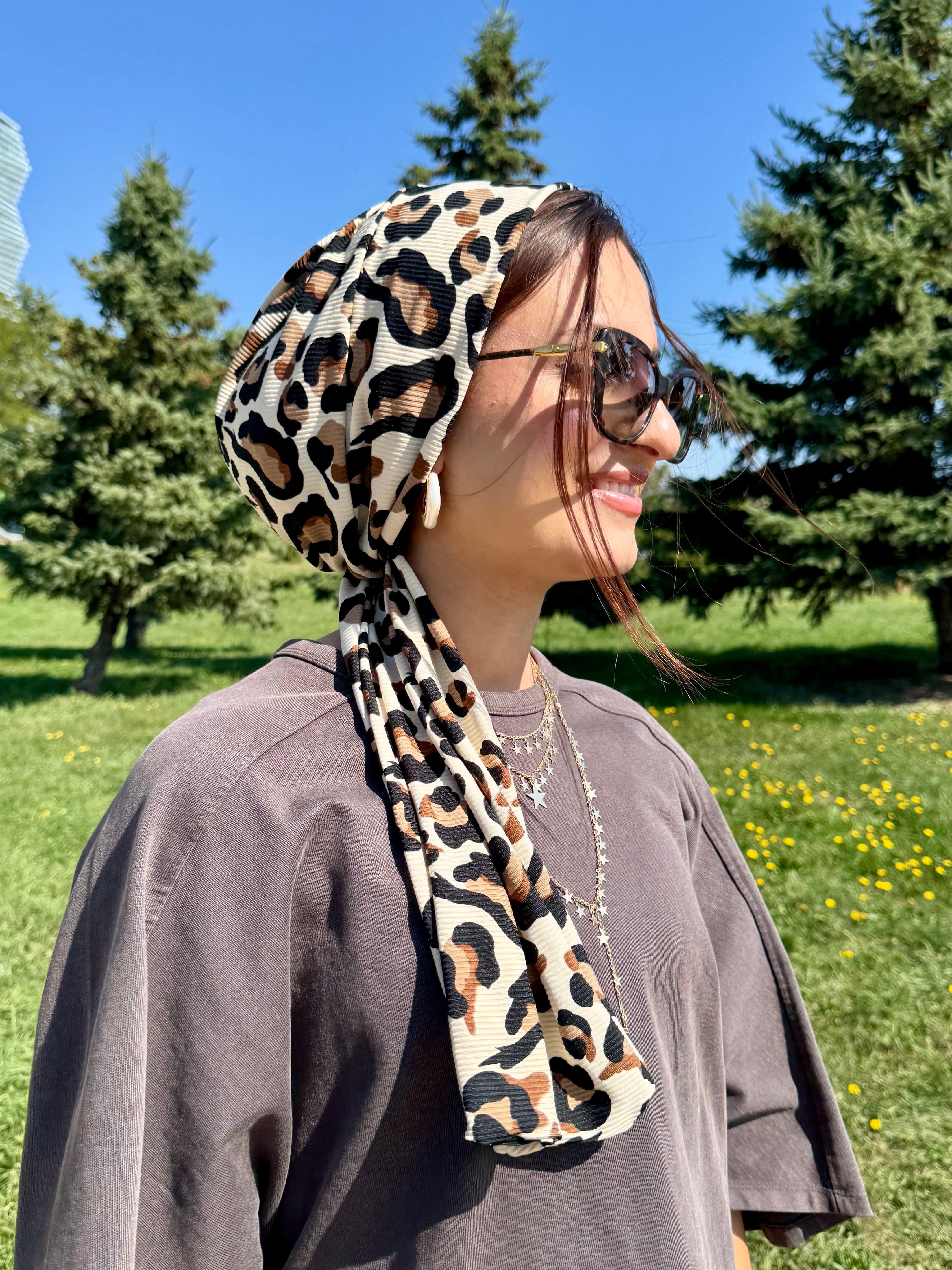 Beanie Wrap Ribbed Jersey - Printed