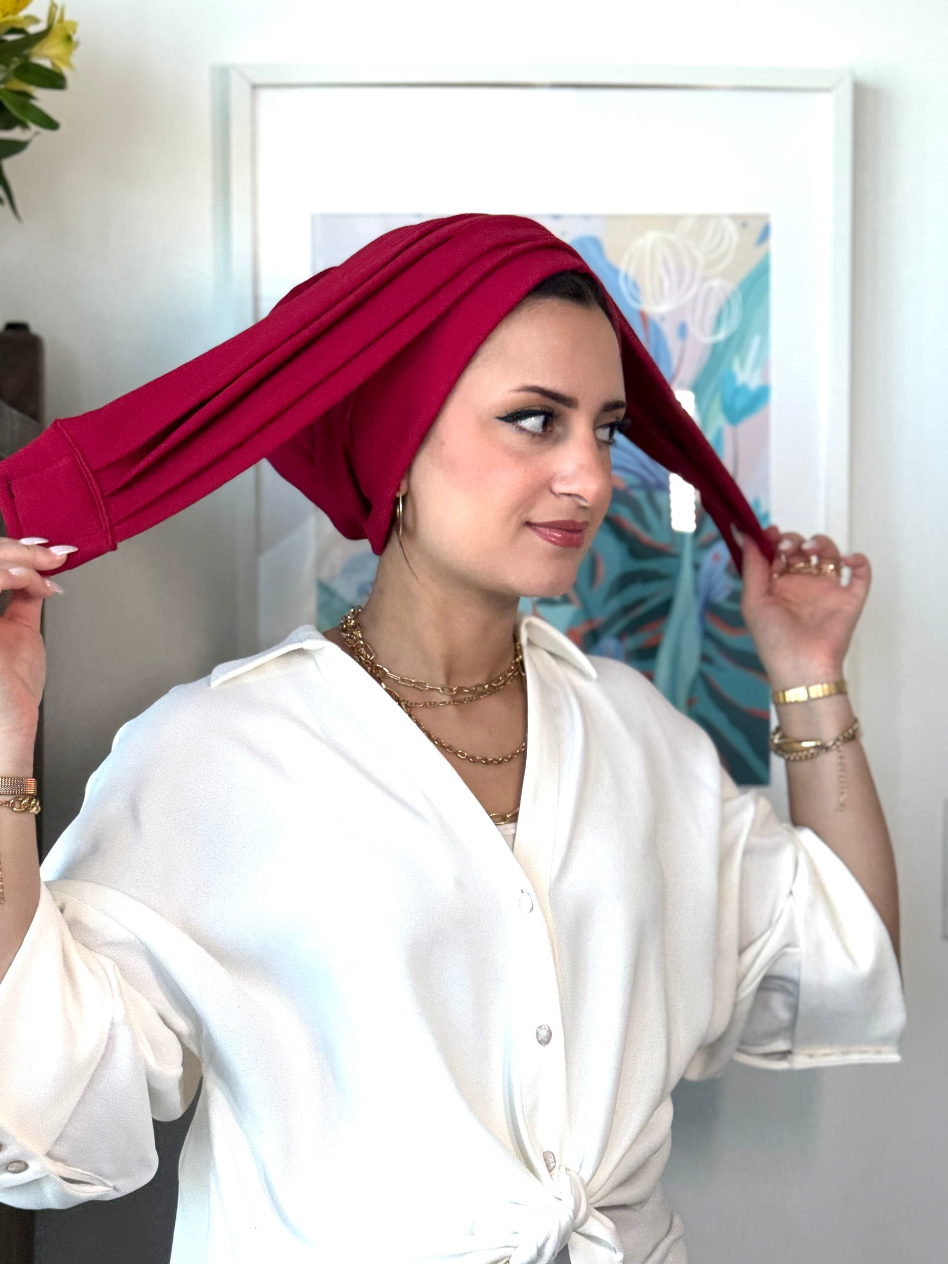 Beanie 2 pieces Jersey Set - Burgundy Red