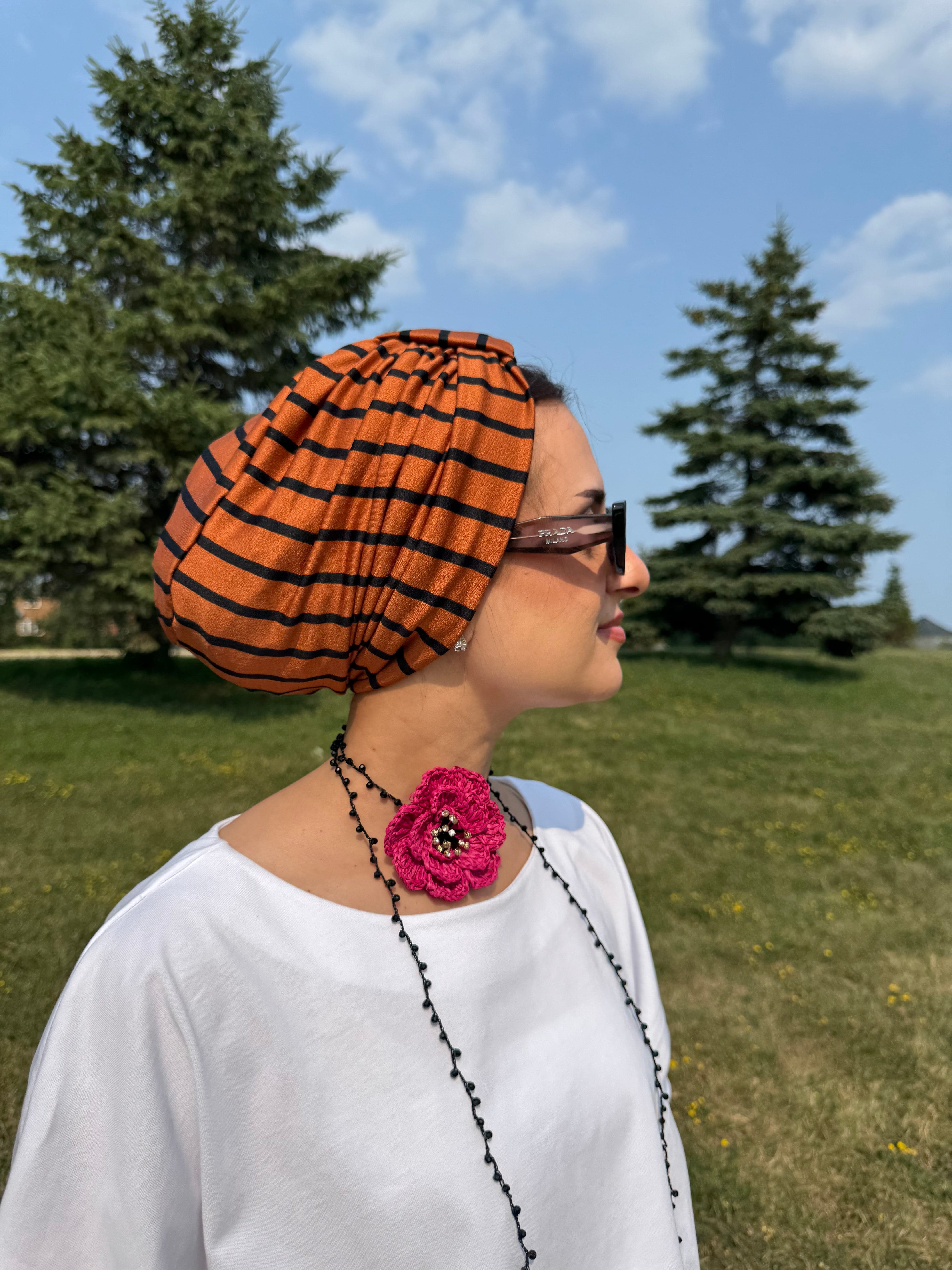 Turban Basic Jersey - Coral black