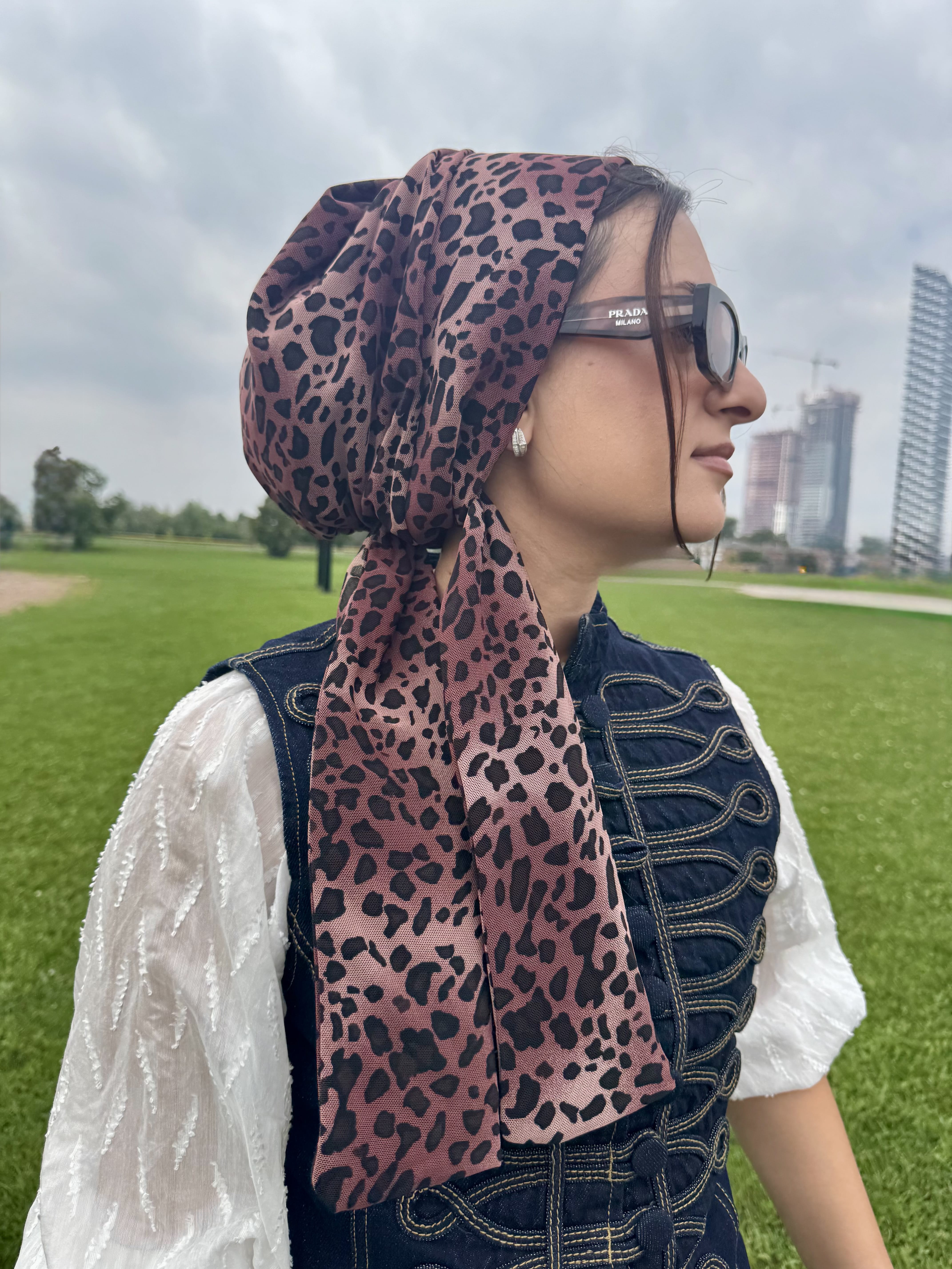 Beanie Wrap Tulle - Animal Print
