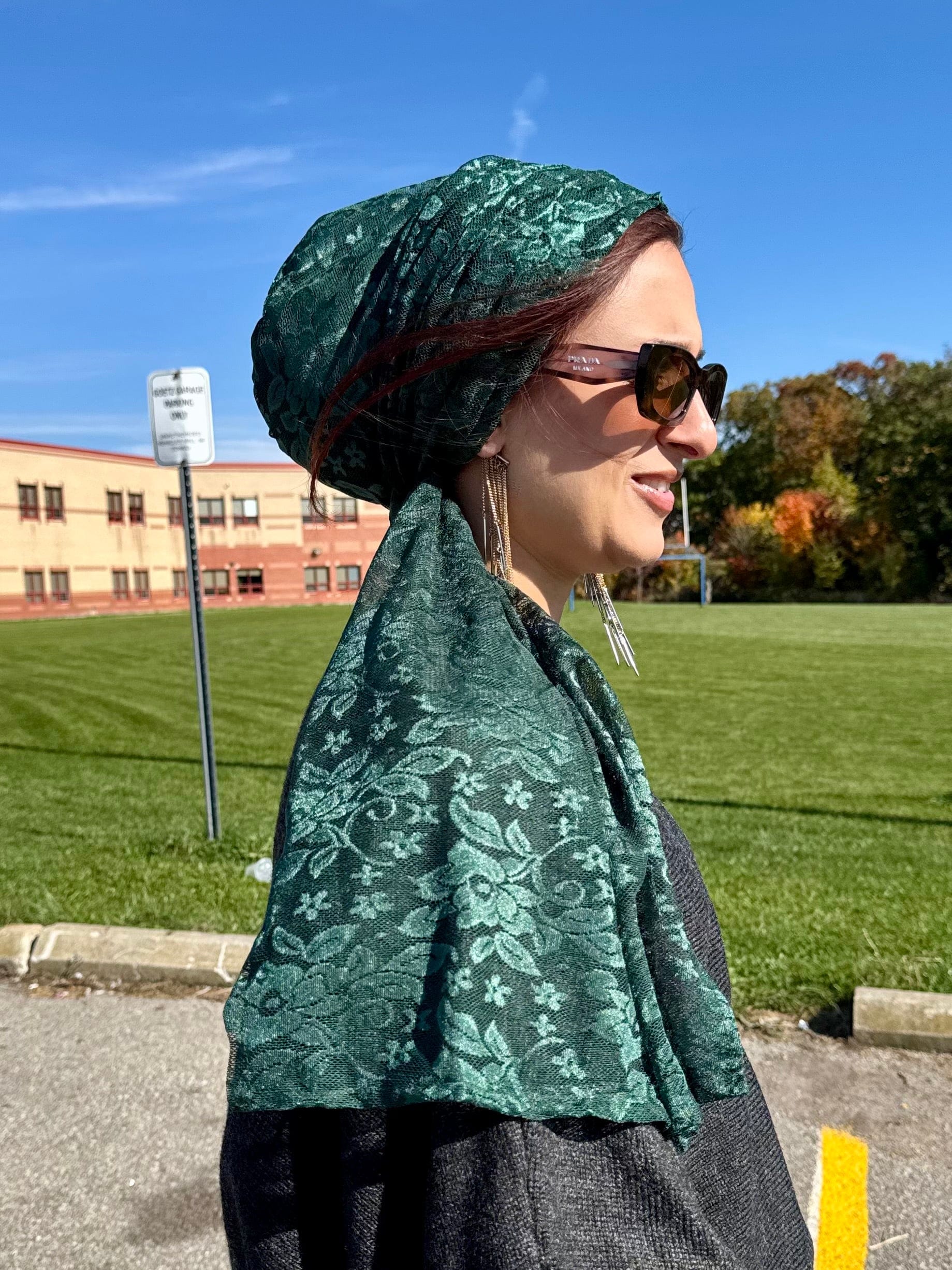 Beanie Wrap Soft Light Lace - Green