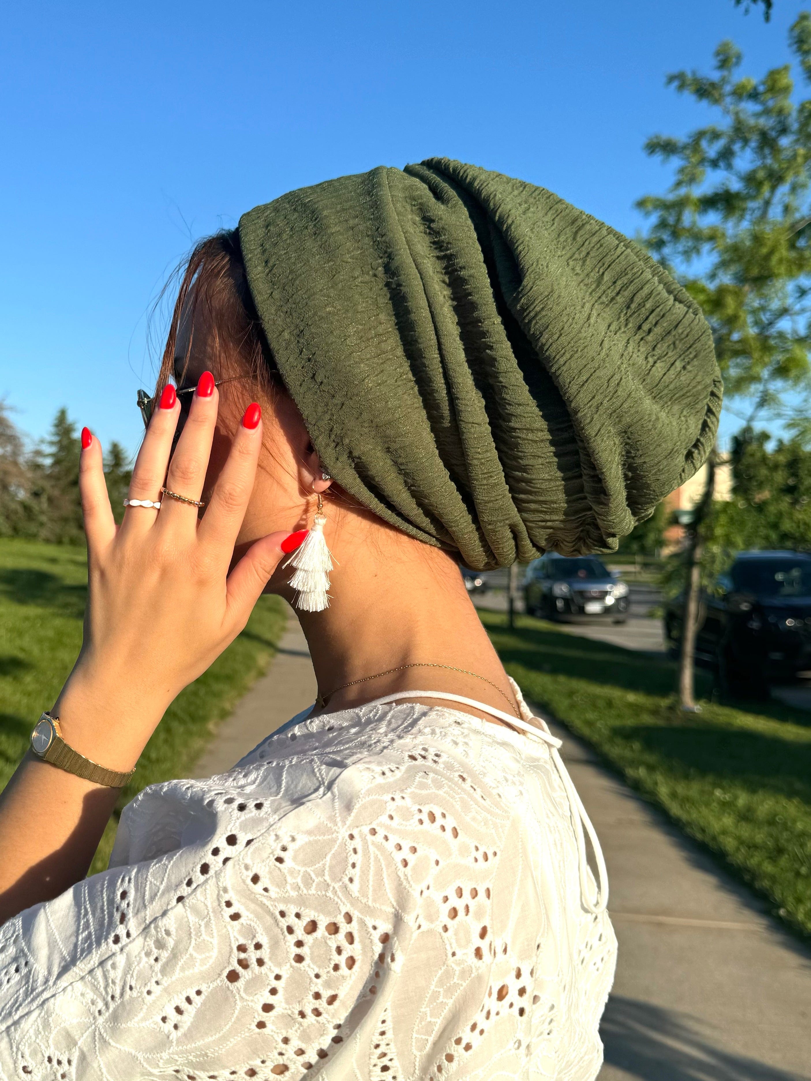 Beanie Rippled - Light Olives