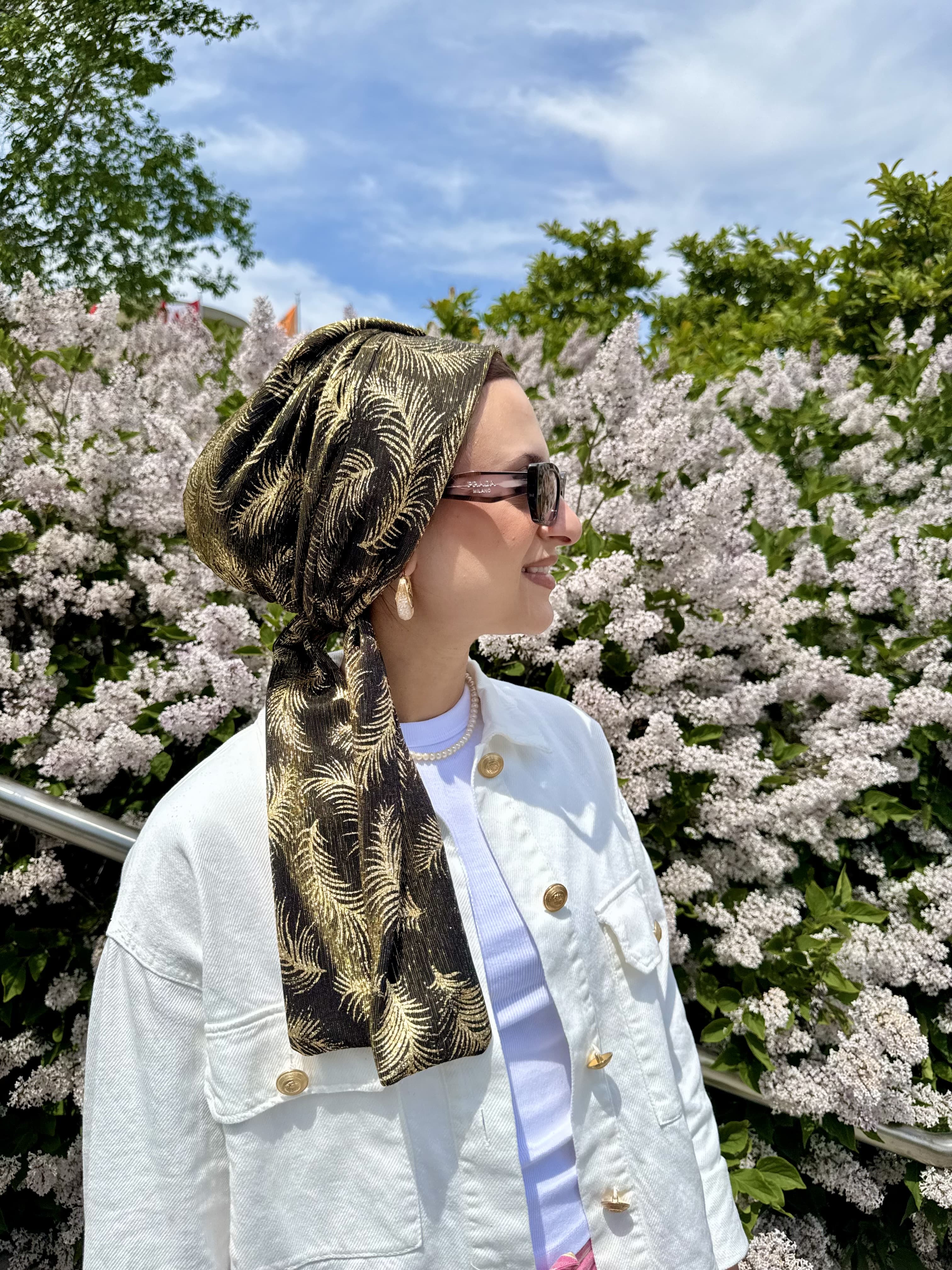 Beanie Wrap Light - Shimmer Black & Gold