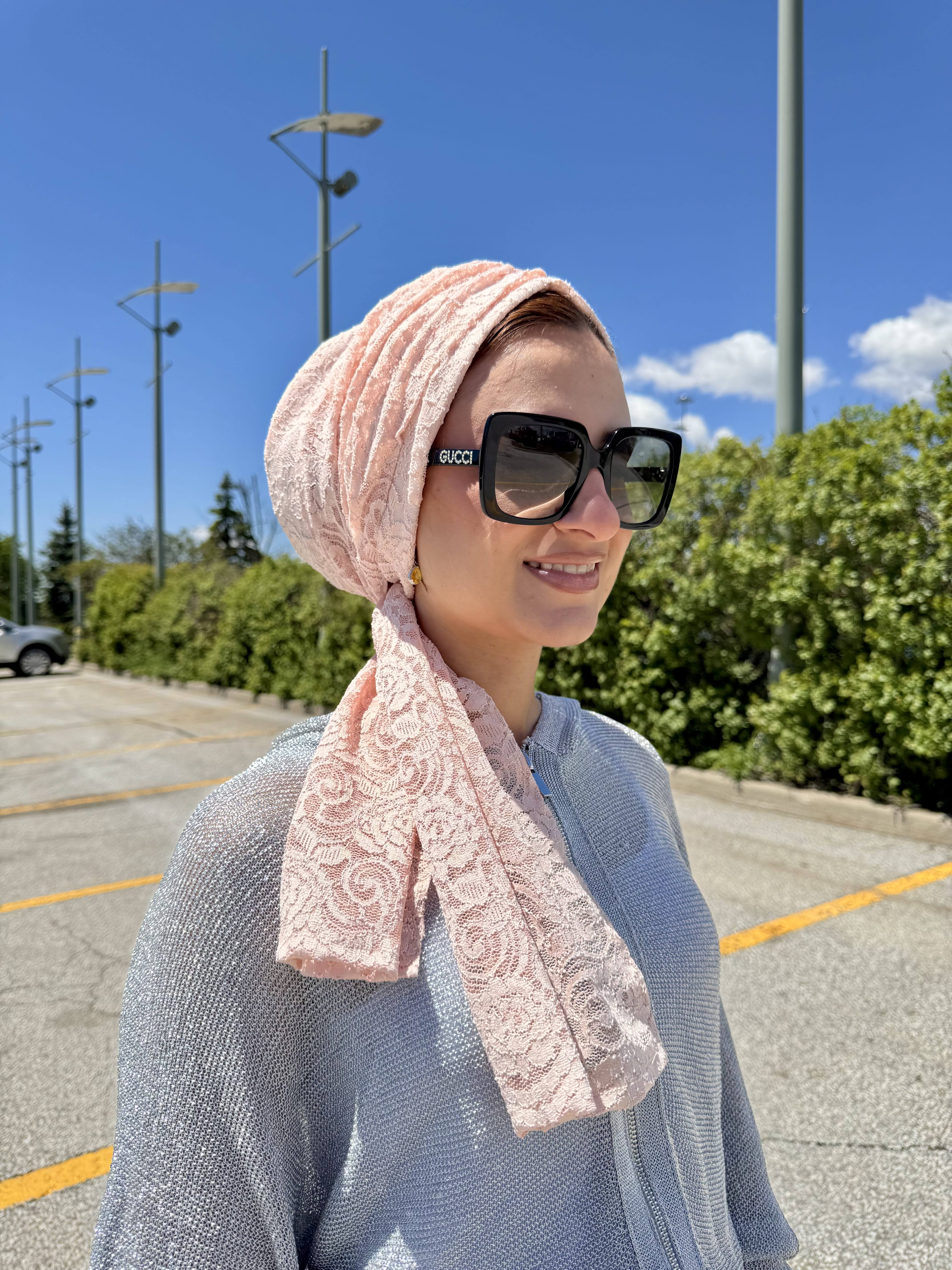 Beanie Wrap Lace - Pinkish