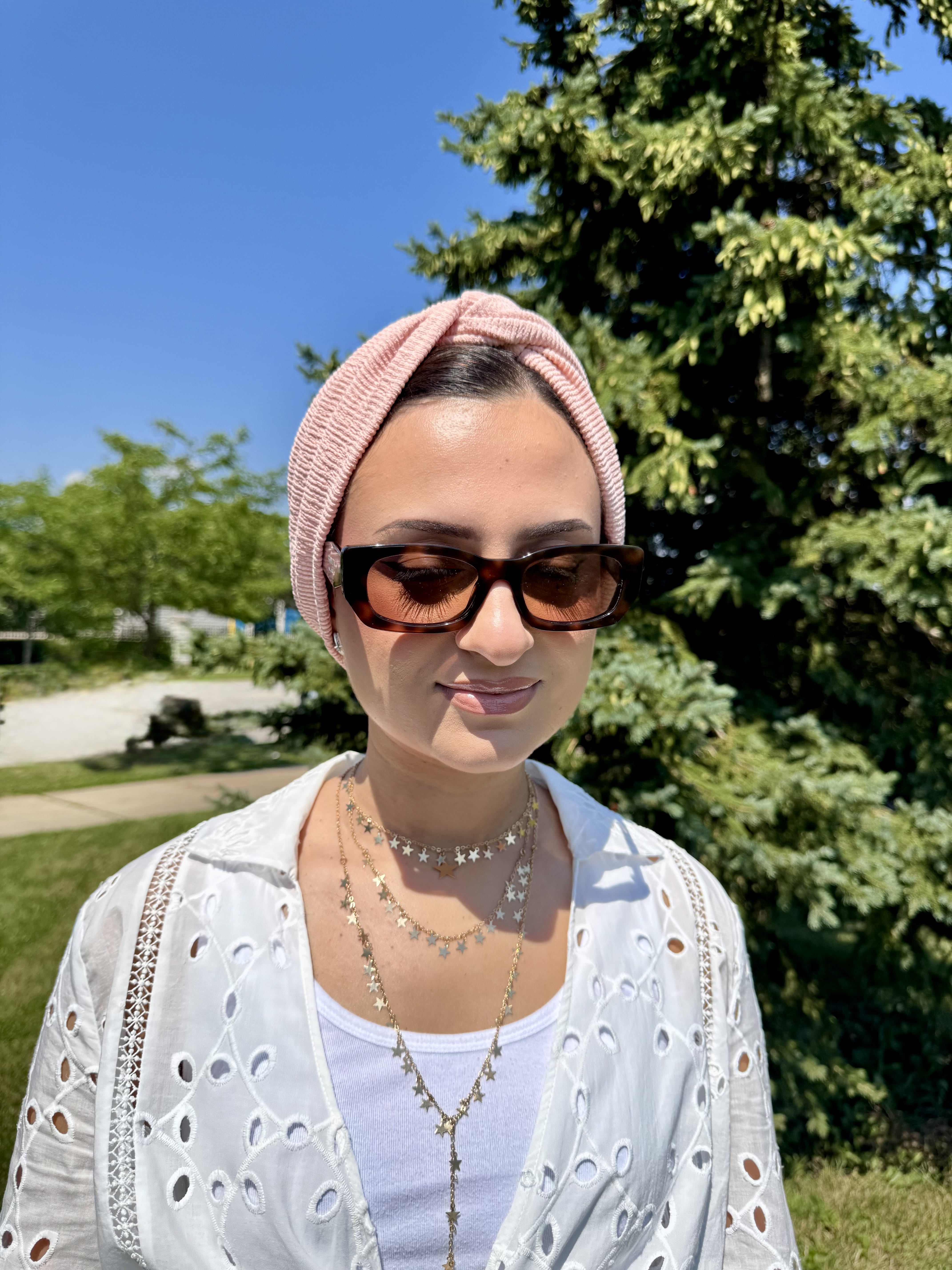 Beanie Twist Cross - Powder Pink