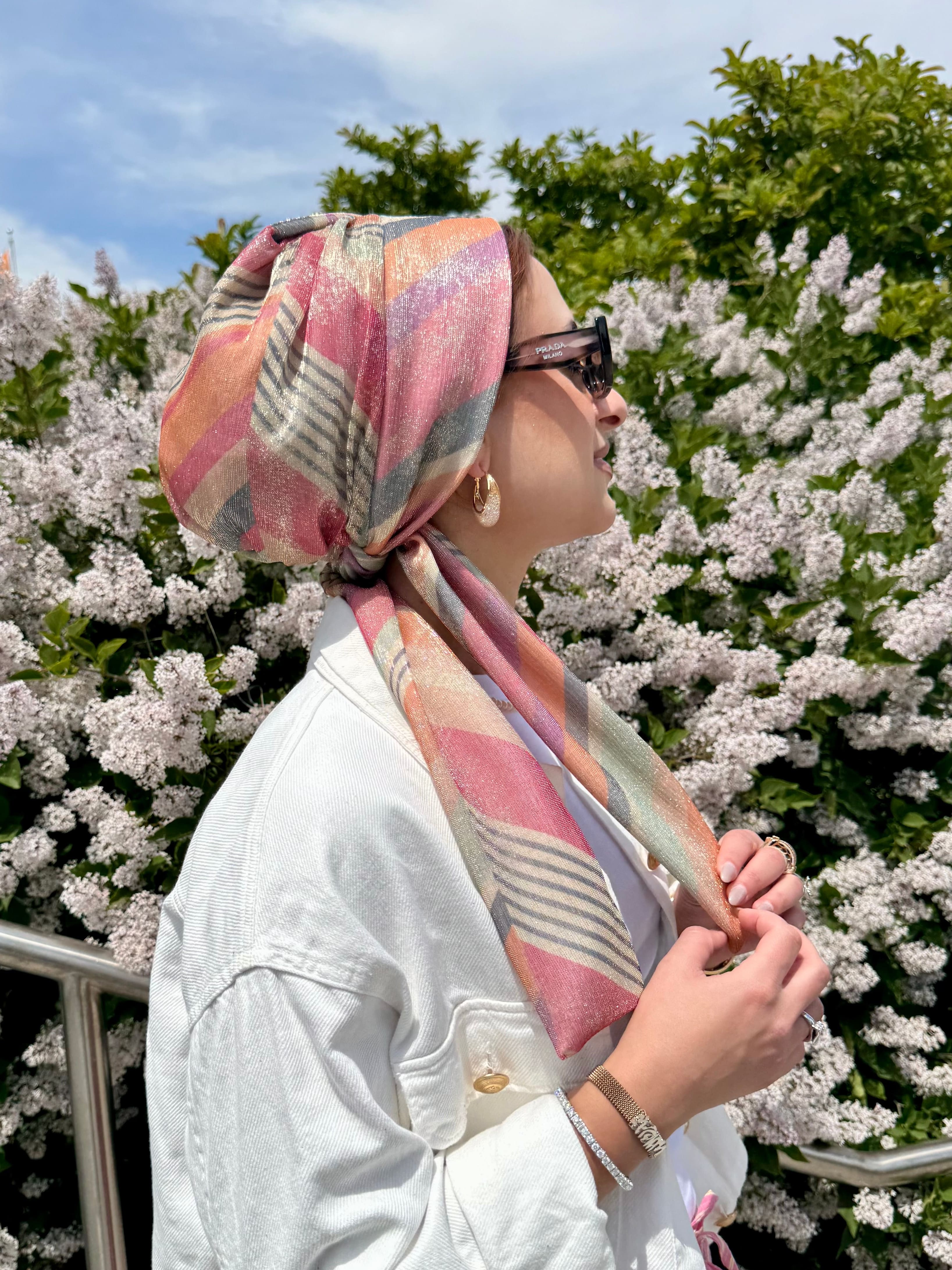 Beanie Wrap Light - Shimmer Geometric