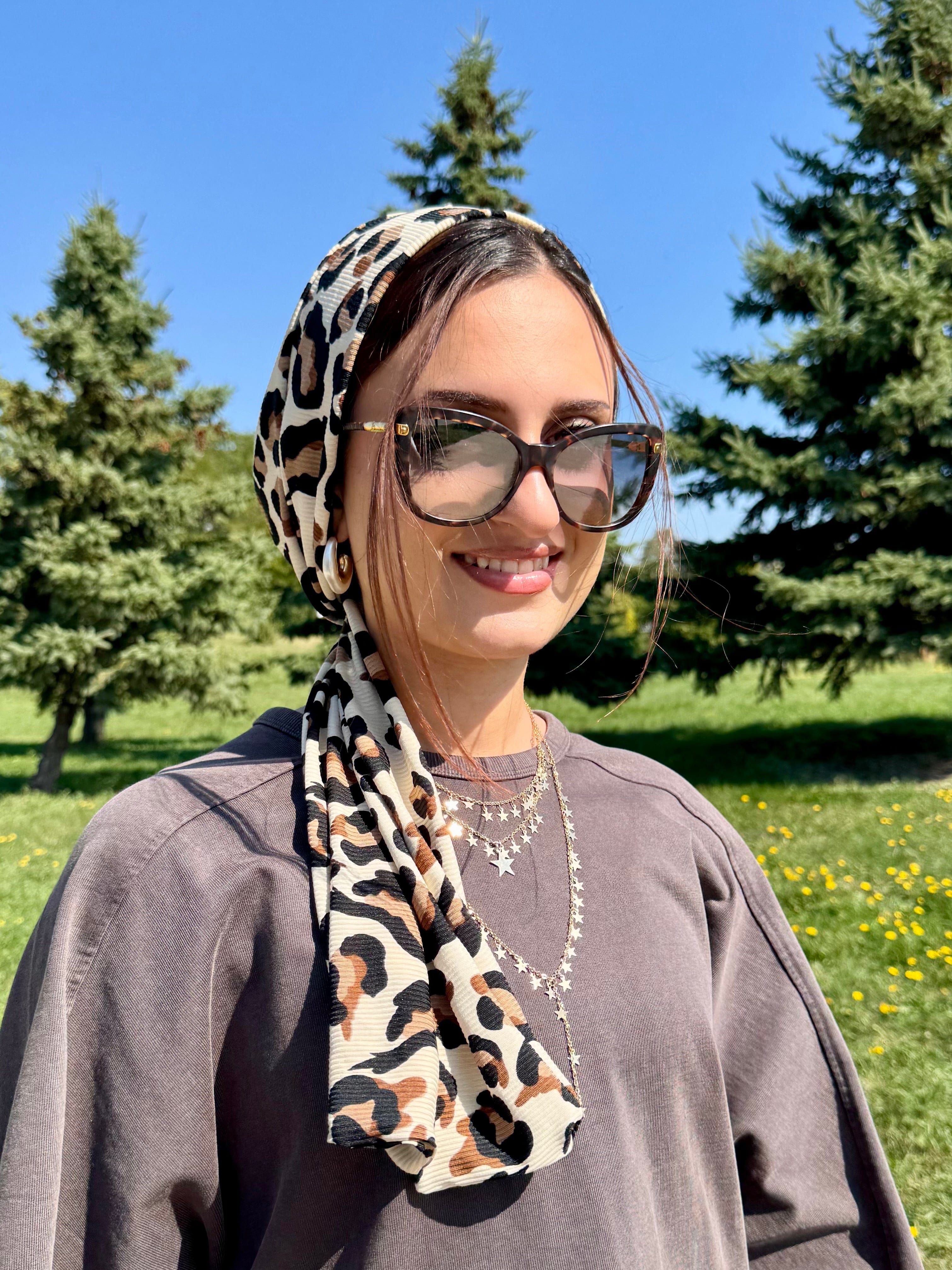 Beanie Wrap Ribbed Jersey - Printed