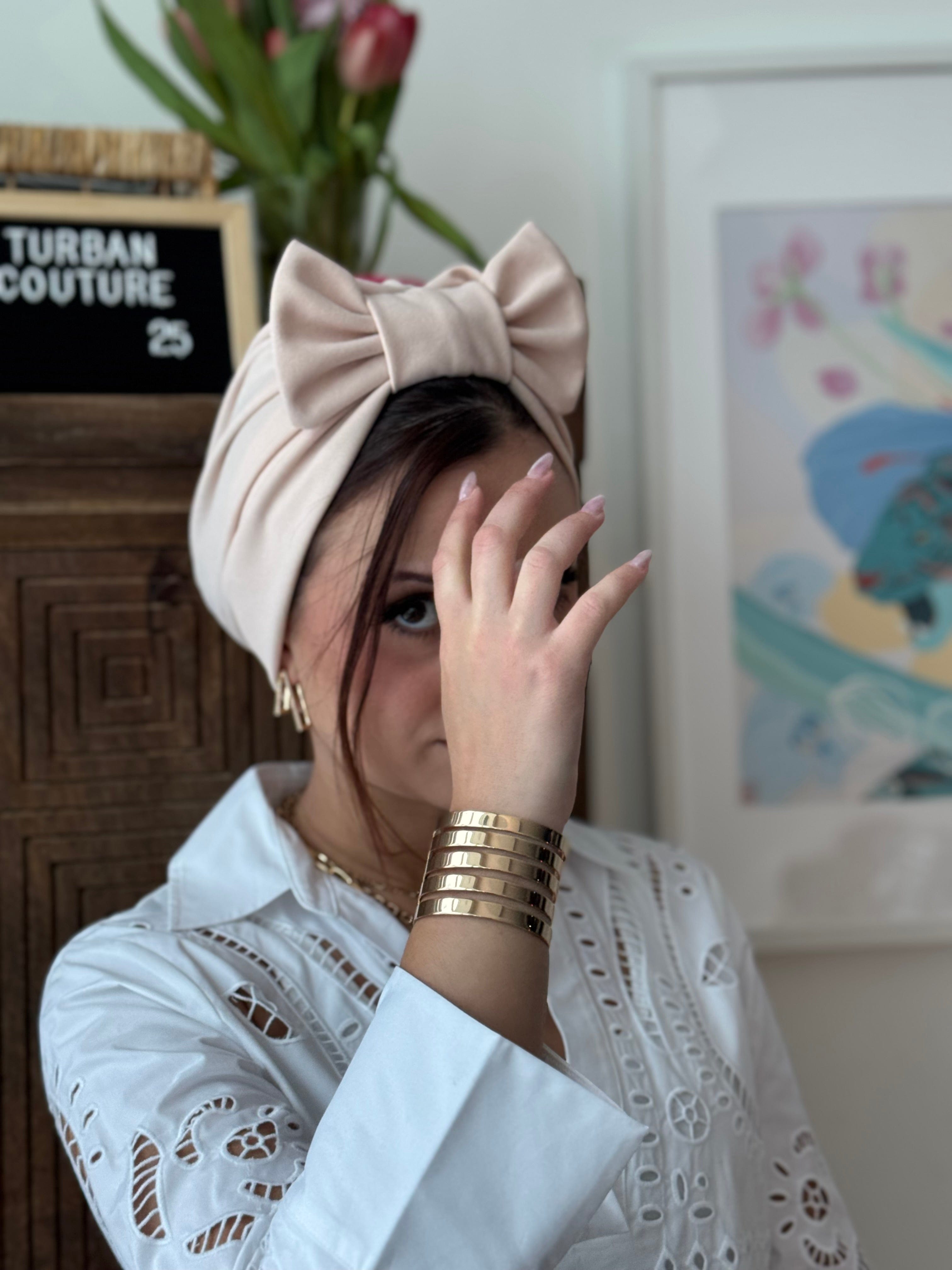 Turban Bow (NO BOW) - Sand