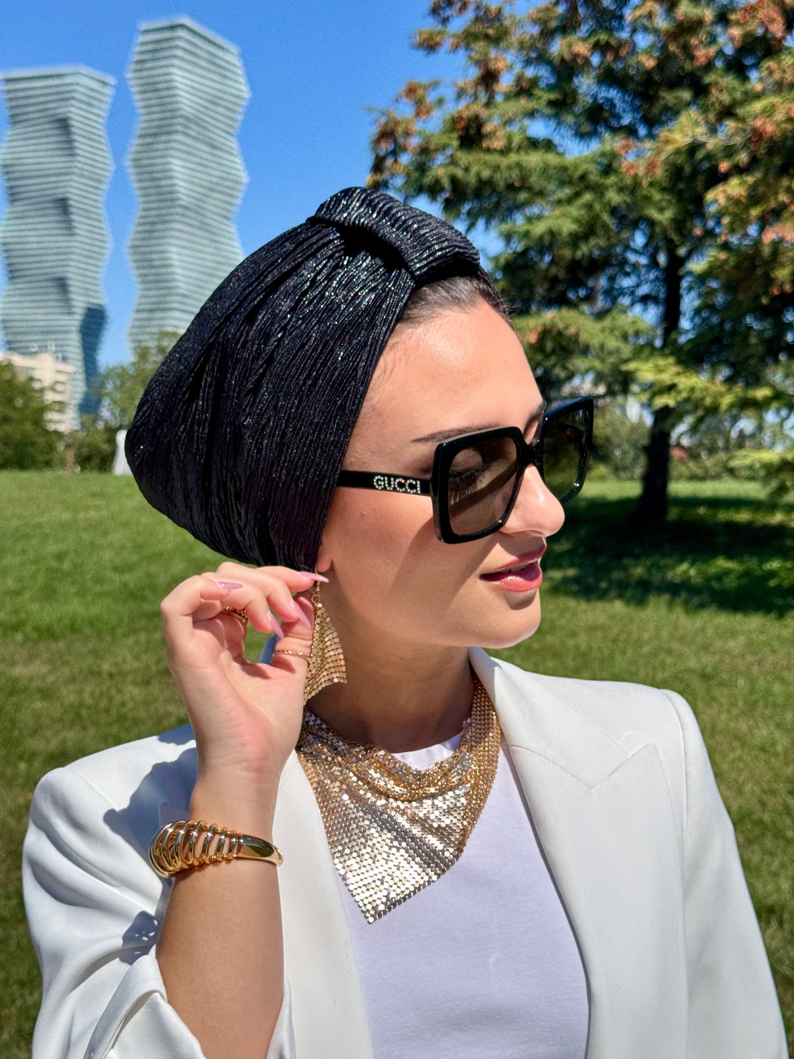 Turban Metallic   - Black