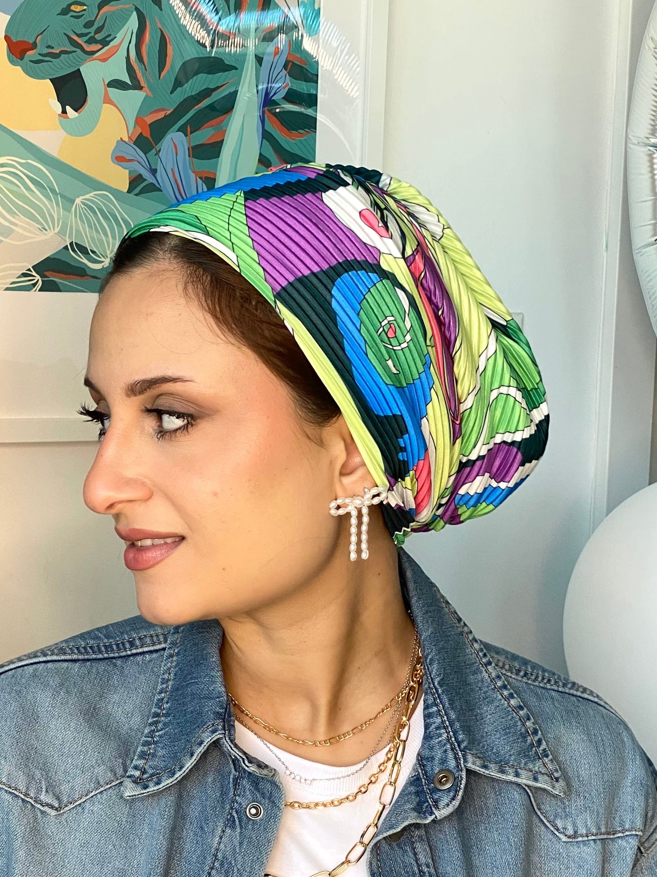 Beanie Pleated - Candy Green