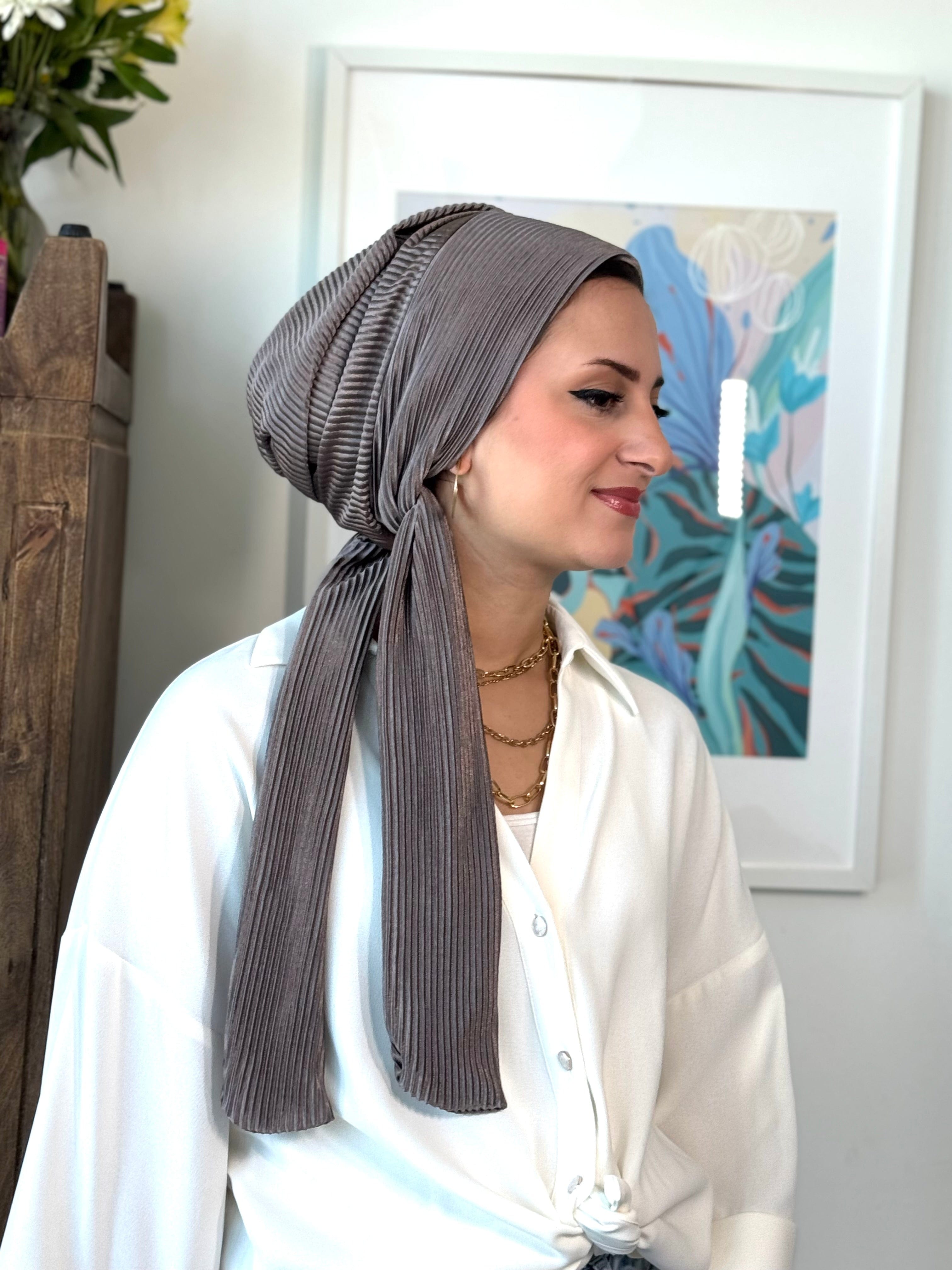 Beanie Pleated Wrap - Bronze