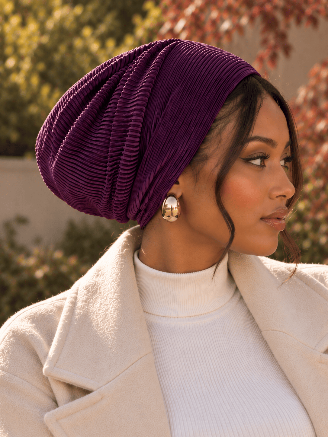 Beanie Pleated - Mauve